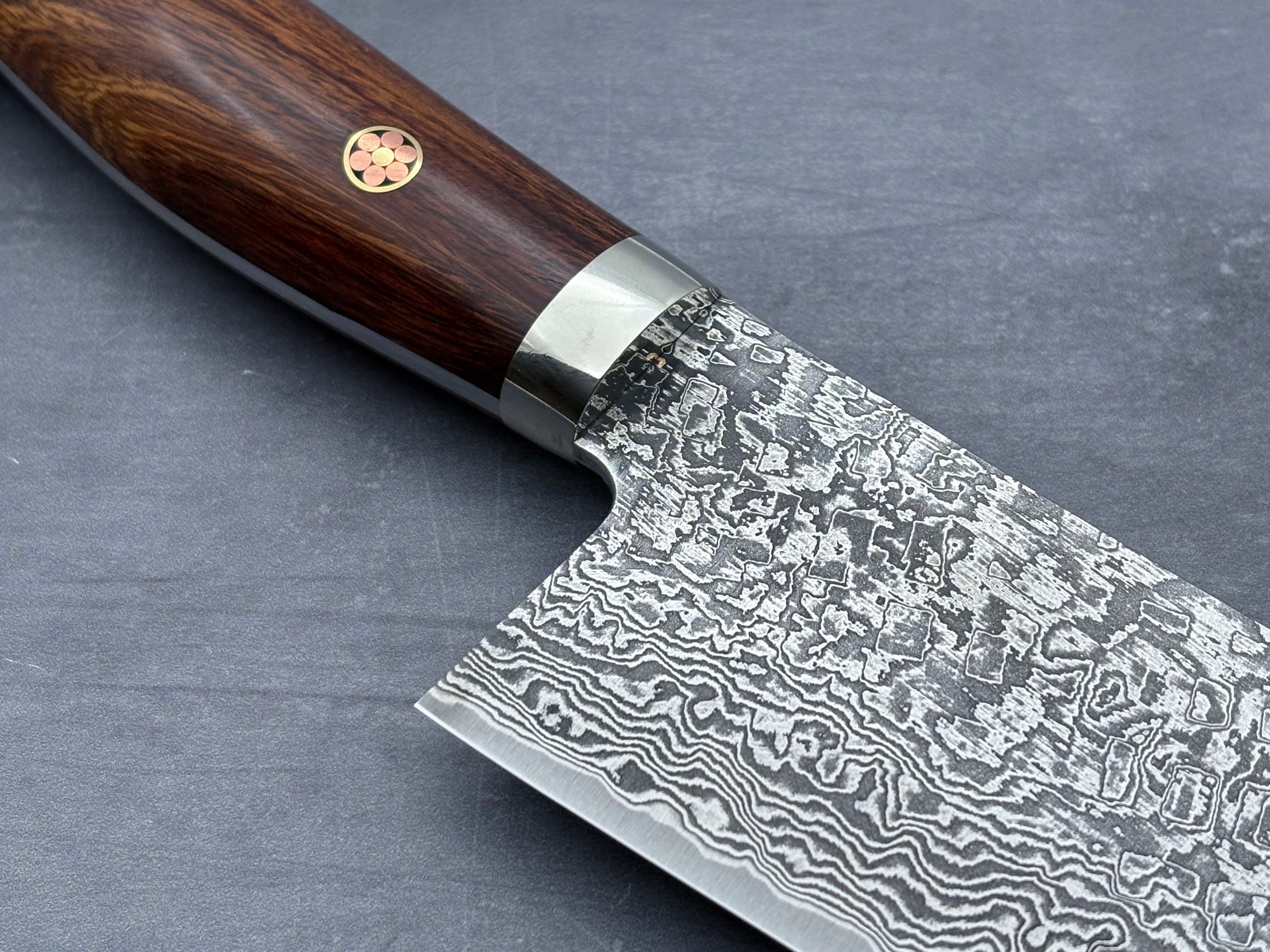 Shigeki Tanaka R2 Damascus Ironwood Santoku