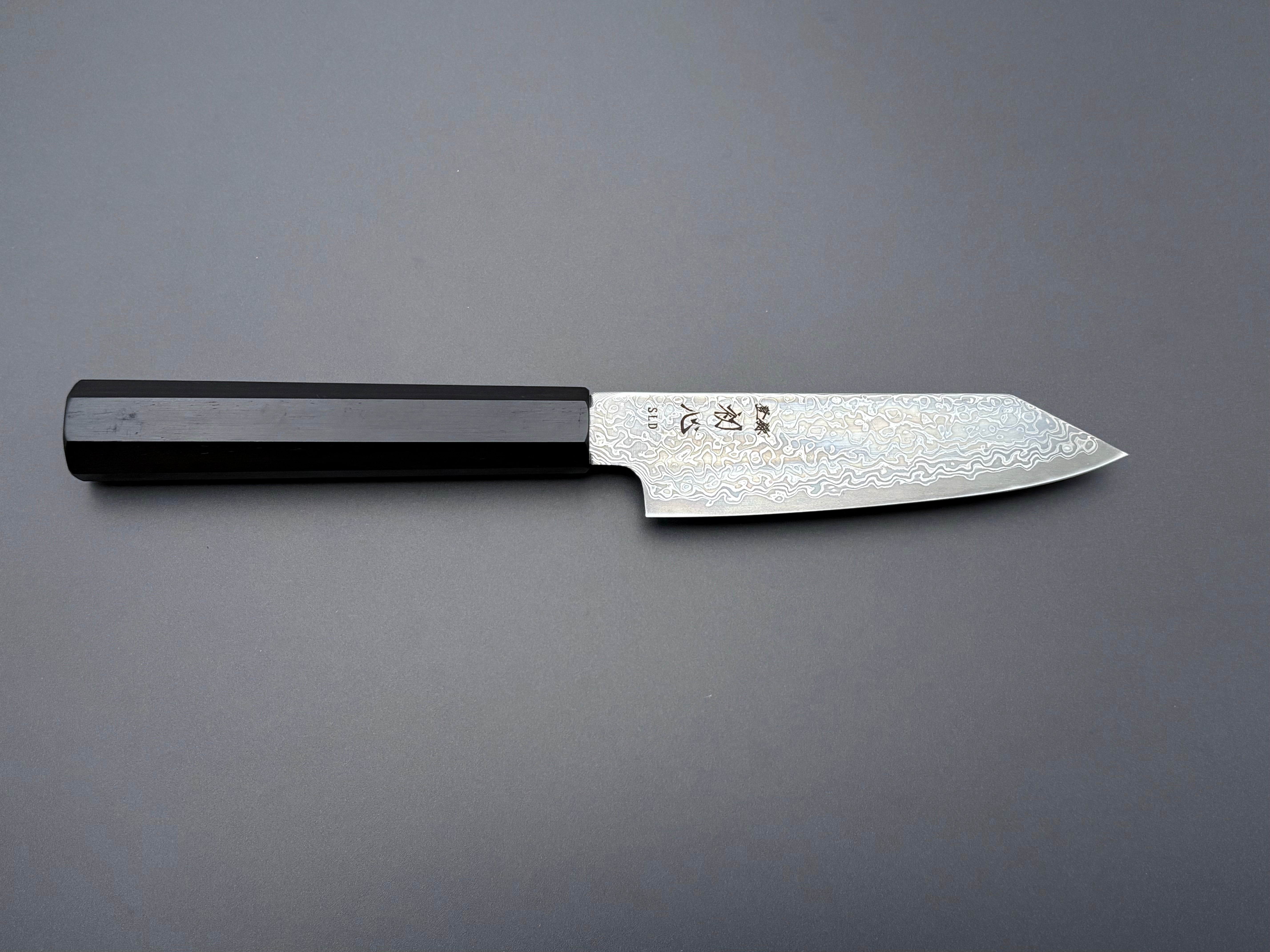 Hatsukokoro Hikari SLD Kurozome Damascus Kiritsuke Petty 125mm