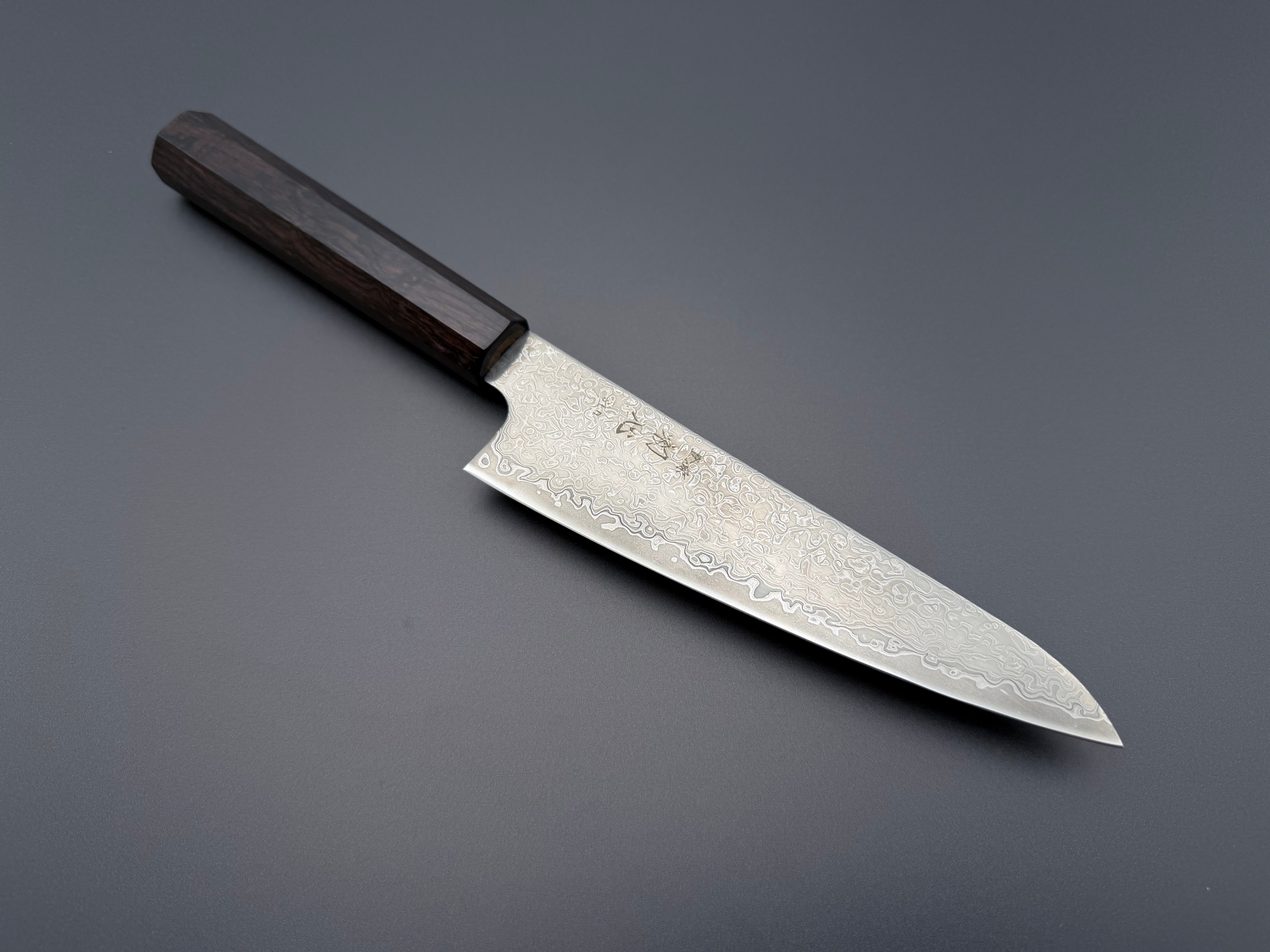 Hatsukokoro Hikari SLD Kurozome Damascus Ko-Santoku 150mm