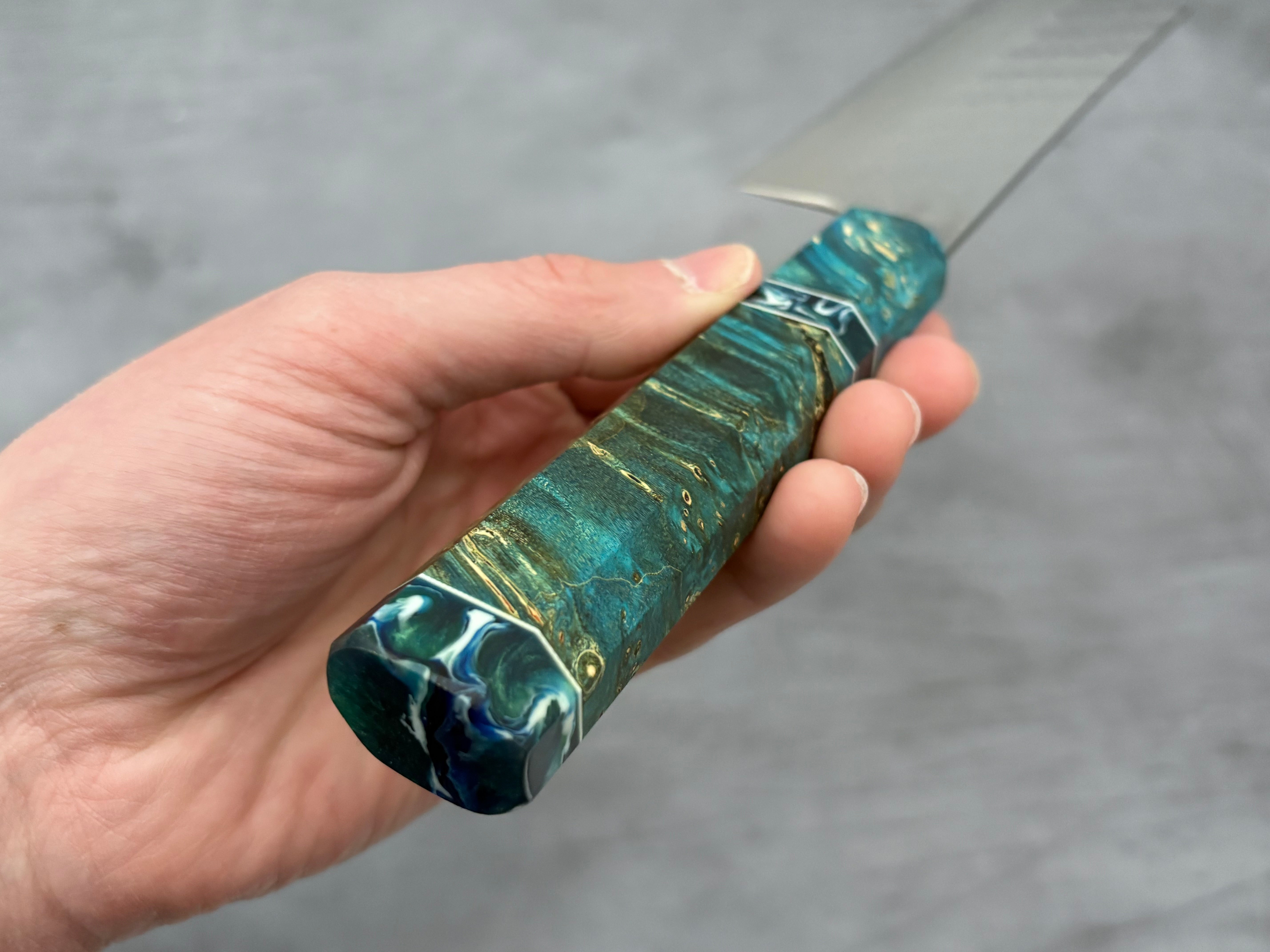 Nigara Hamono SG STRIX Damascus Nakiri x Letshandlethis