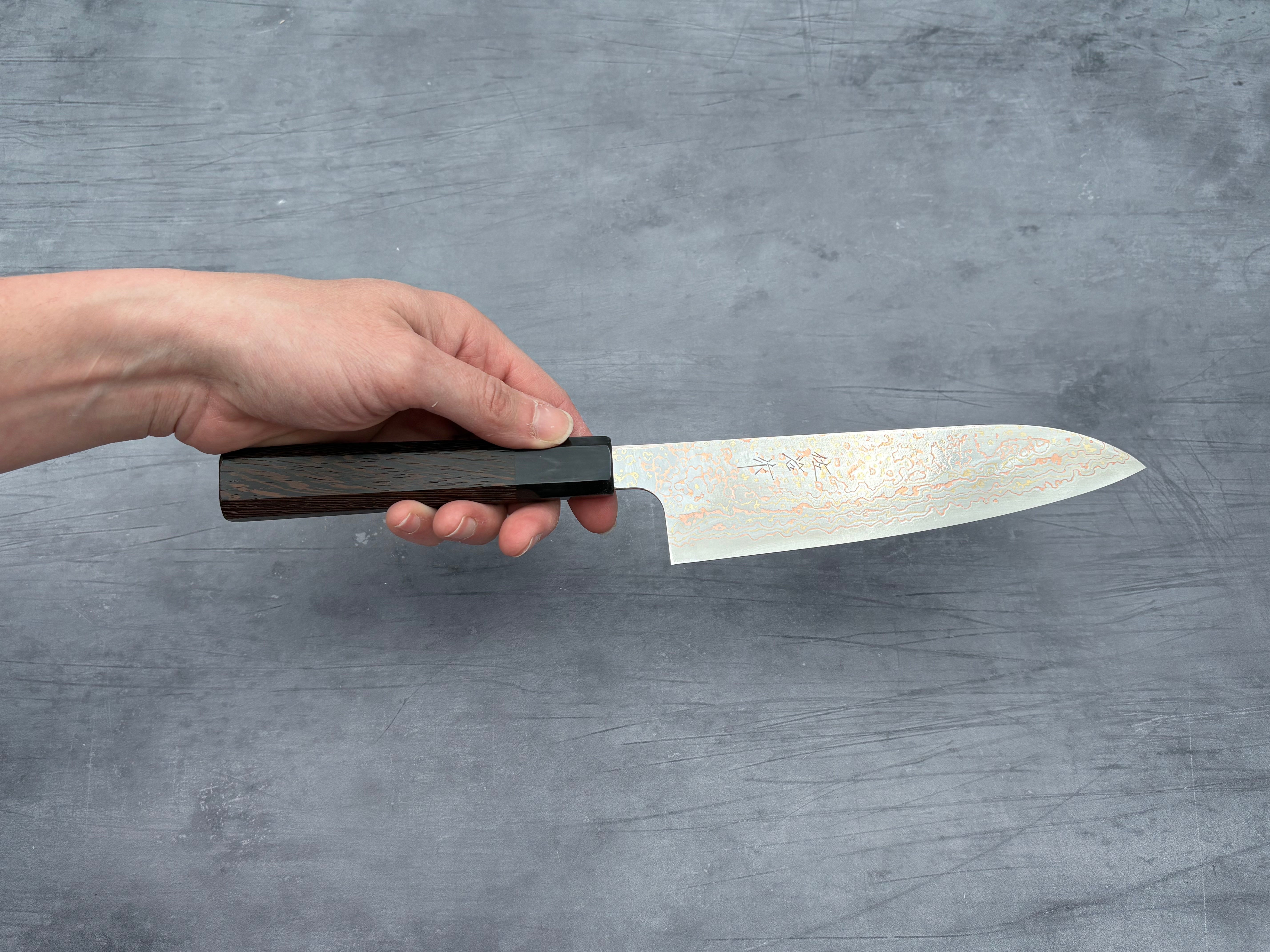 Takeshi Saji VG10 Rainbow Damascus Gyuto 180mm