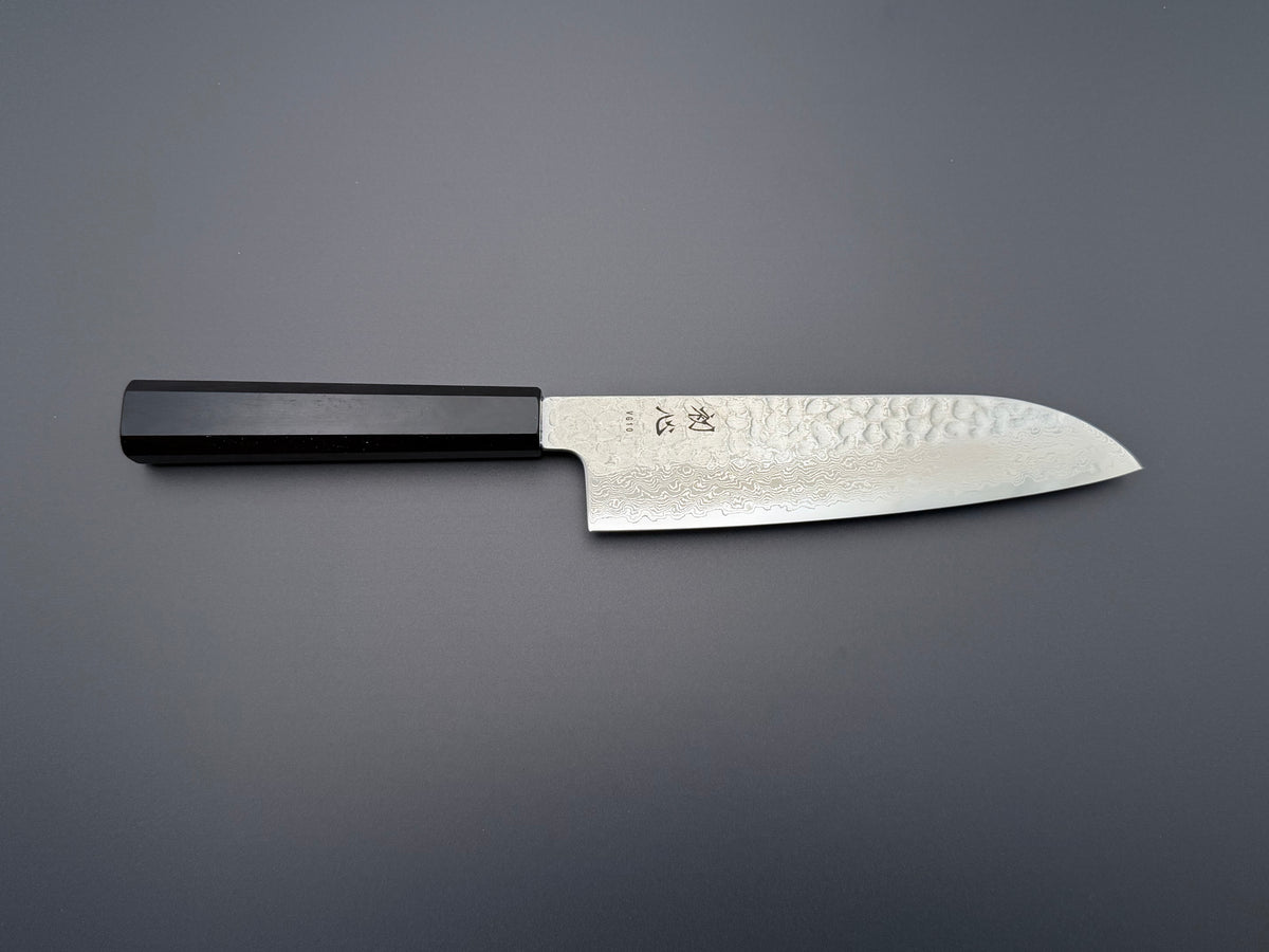 Hatsukokoro VG10 Damascus Tsuchime Santoku
