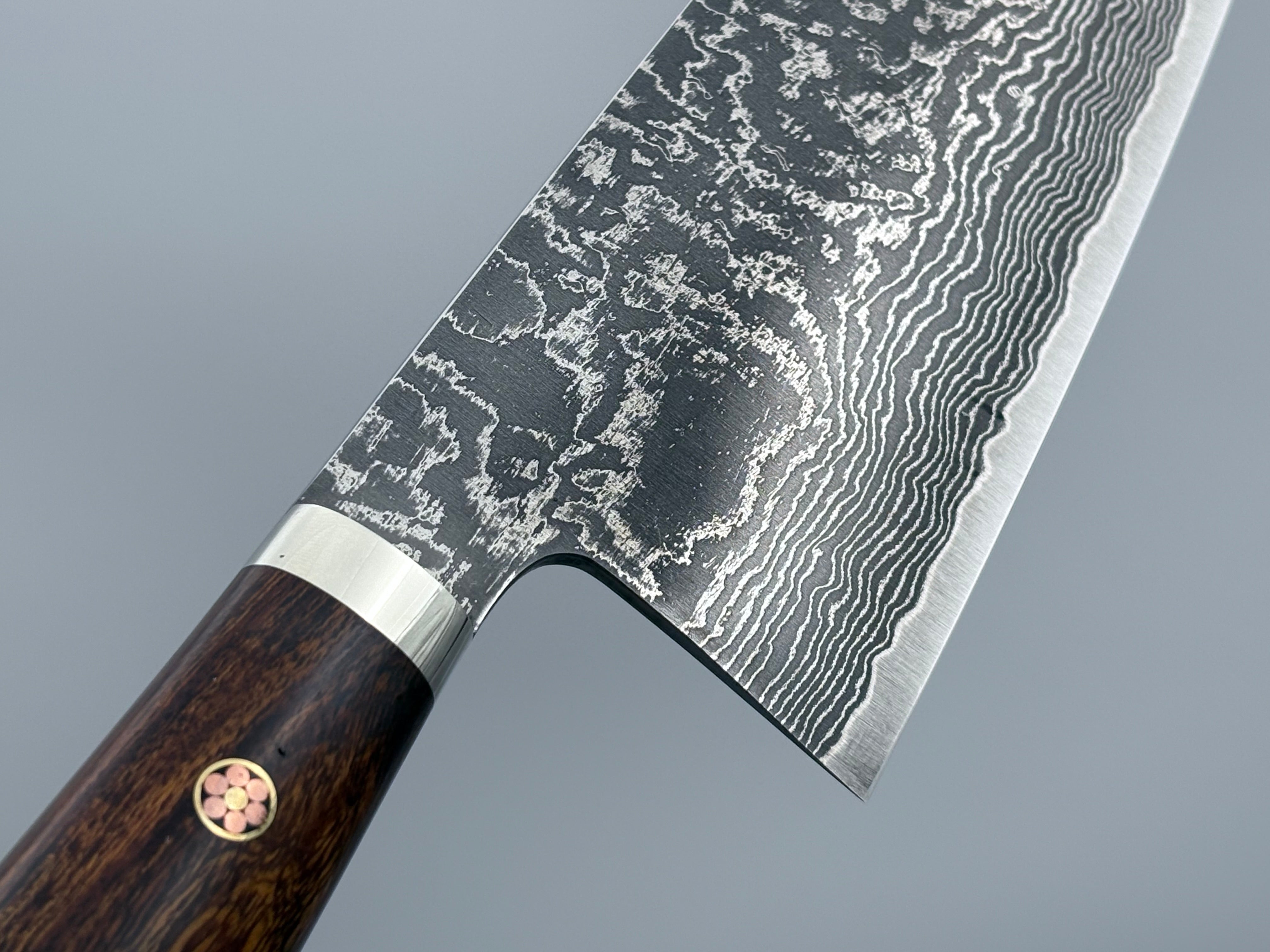 Shigeki Tanaka R2 Damascus Ironwood Extra-Tall Kiritsuke Gyuto 210mm