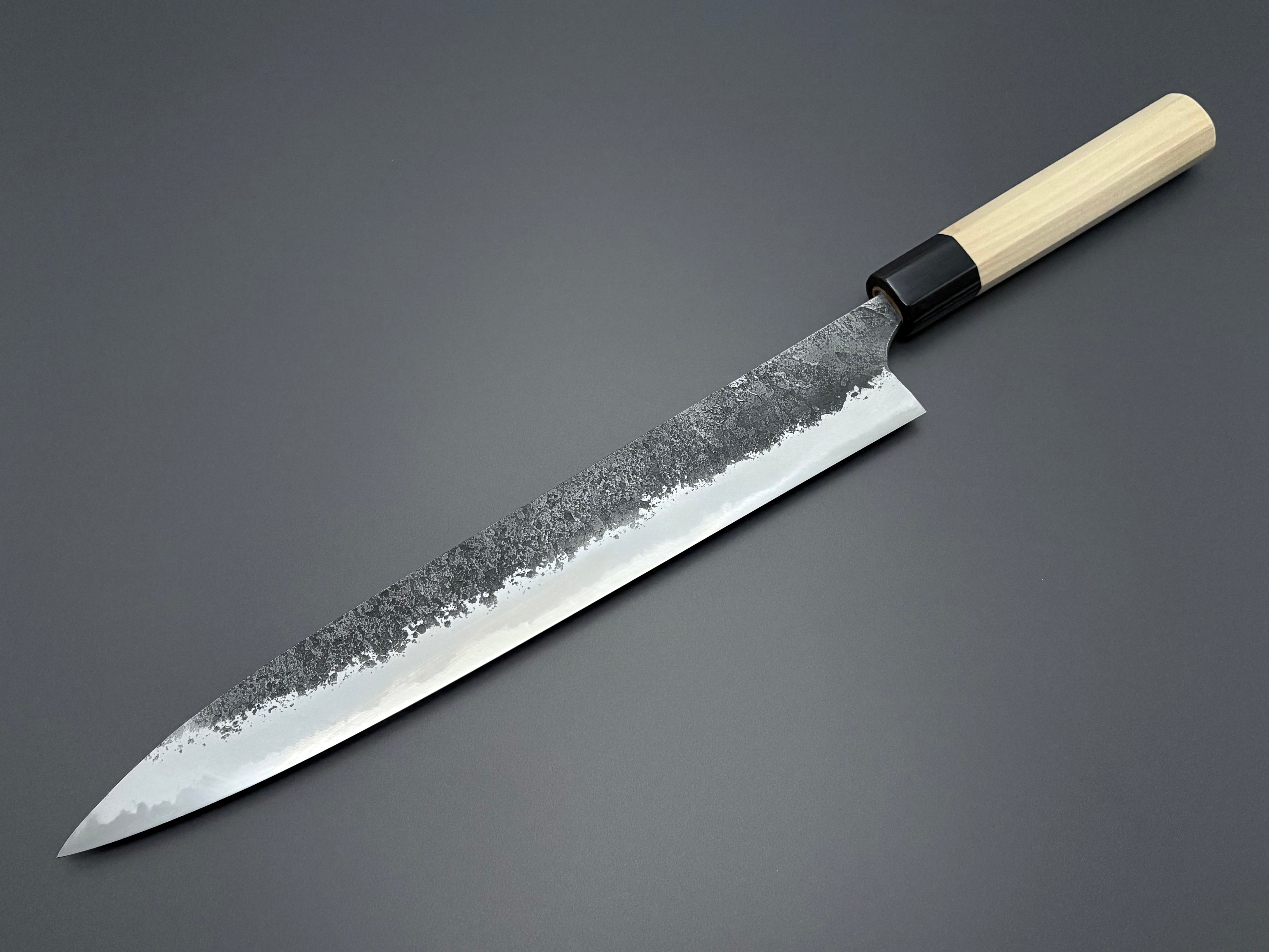 Naoki Mazaki White #2 Kurouchi Nashiji Sujihiki 300mm