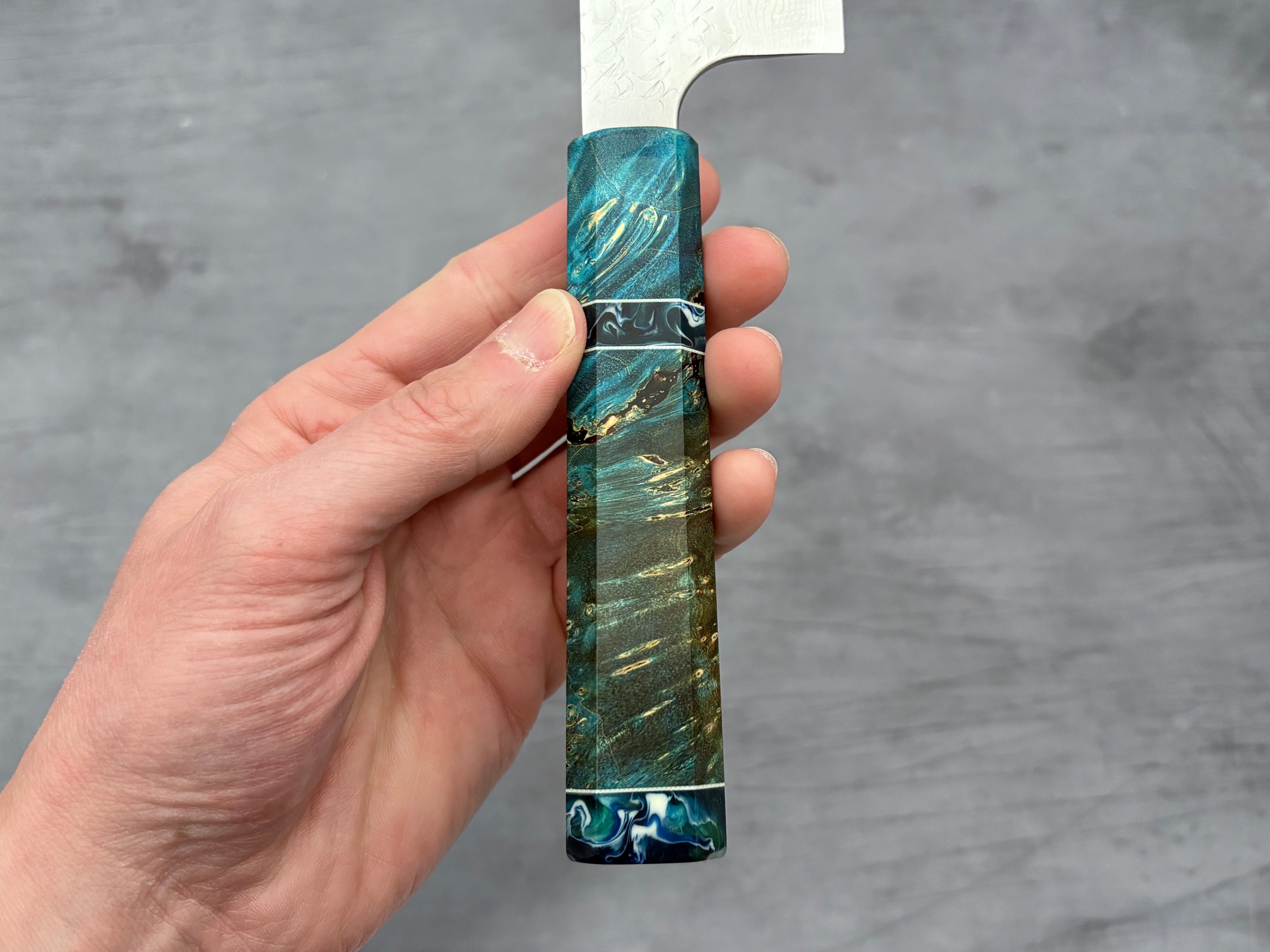 Nigara Hamono SG STRIX Damascus Nakiri x Letshandlethis