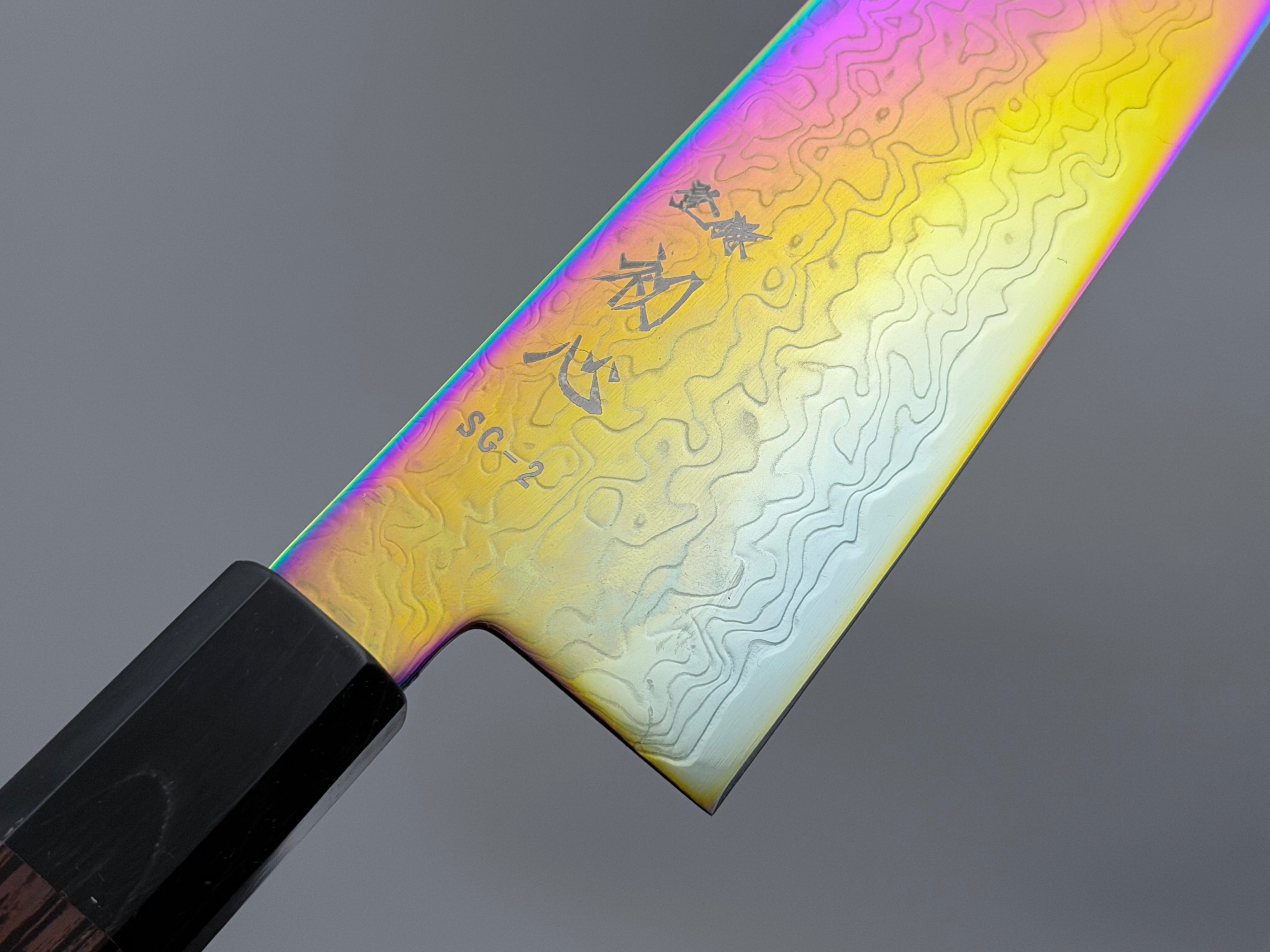 Hatsukokoro Ryuhyo SG2 Rainbow Damascus Gyuto 210mm