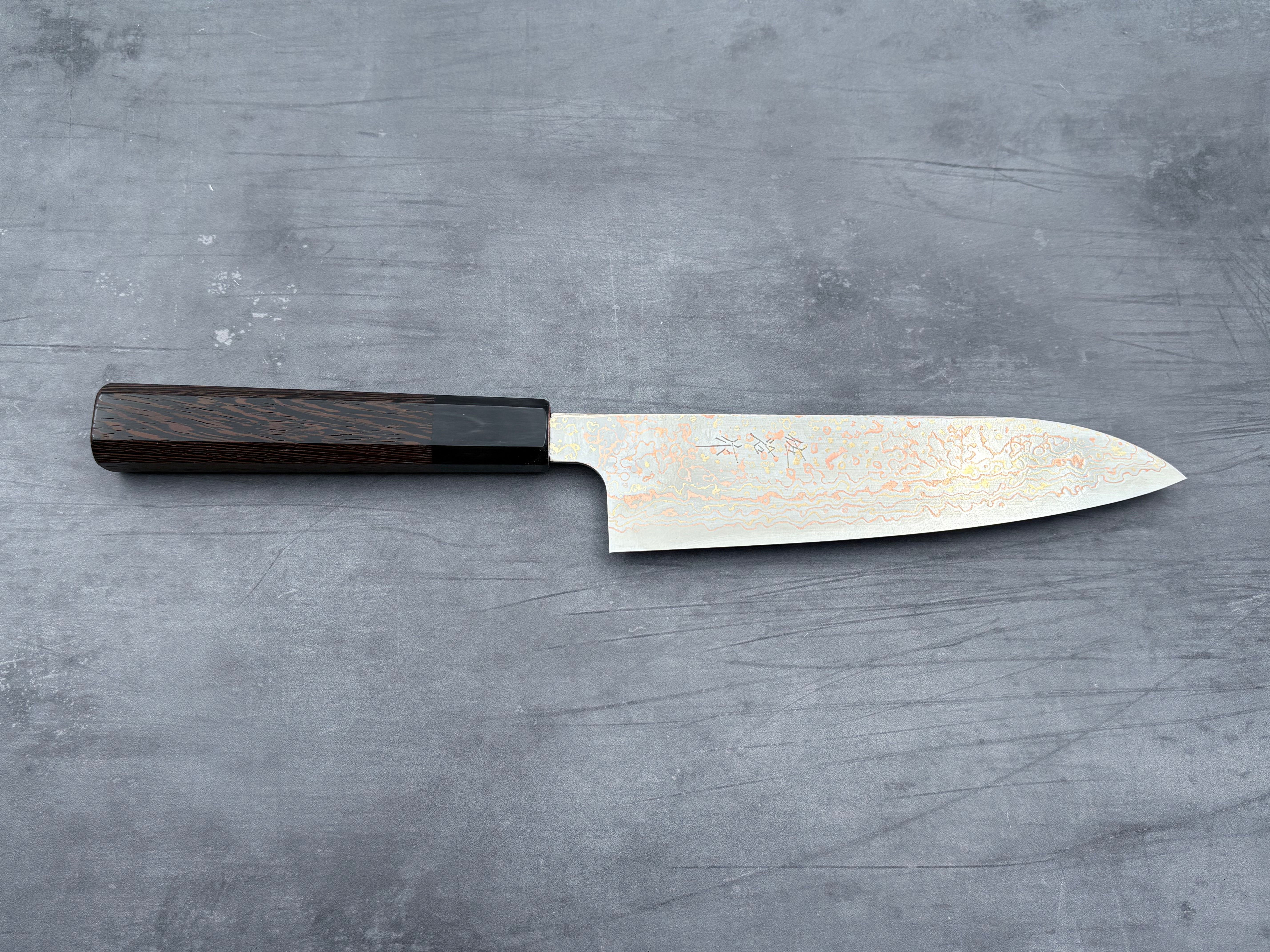 Takeshi Saji VG10 Rainbow Damascus Gyuto 180mm