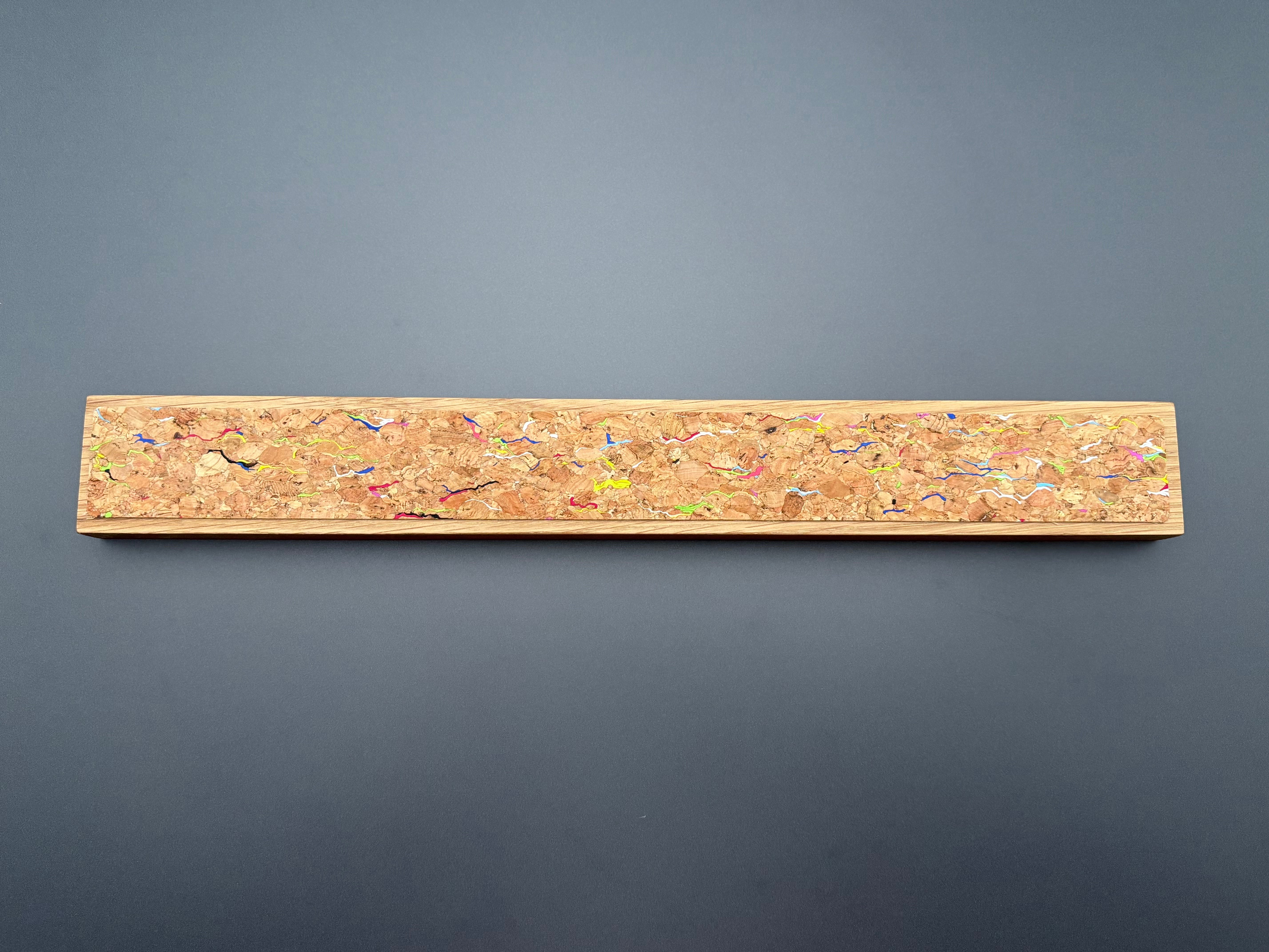 Handmade Oak & Rainbow Cork Magnetic Knife Rack