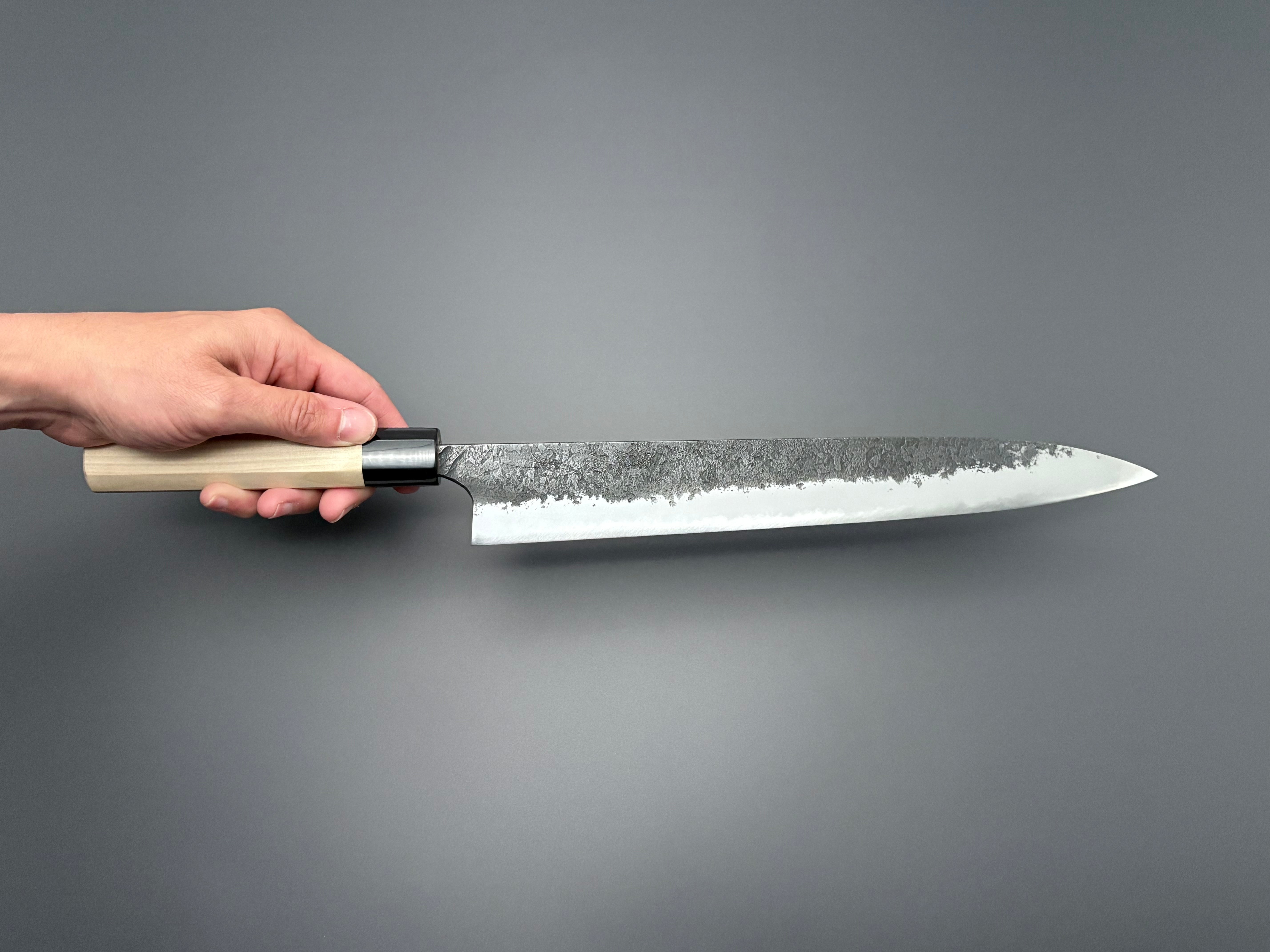 Naoki Mazaki White #2 Kurouchi Nashiji Sujihiki 300mm
