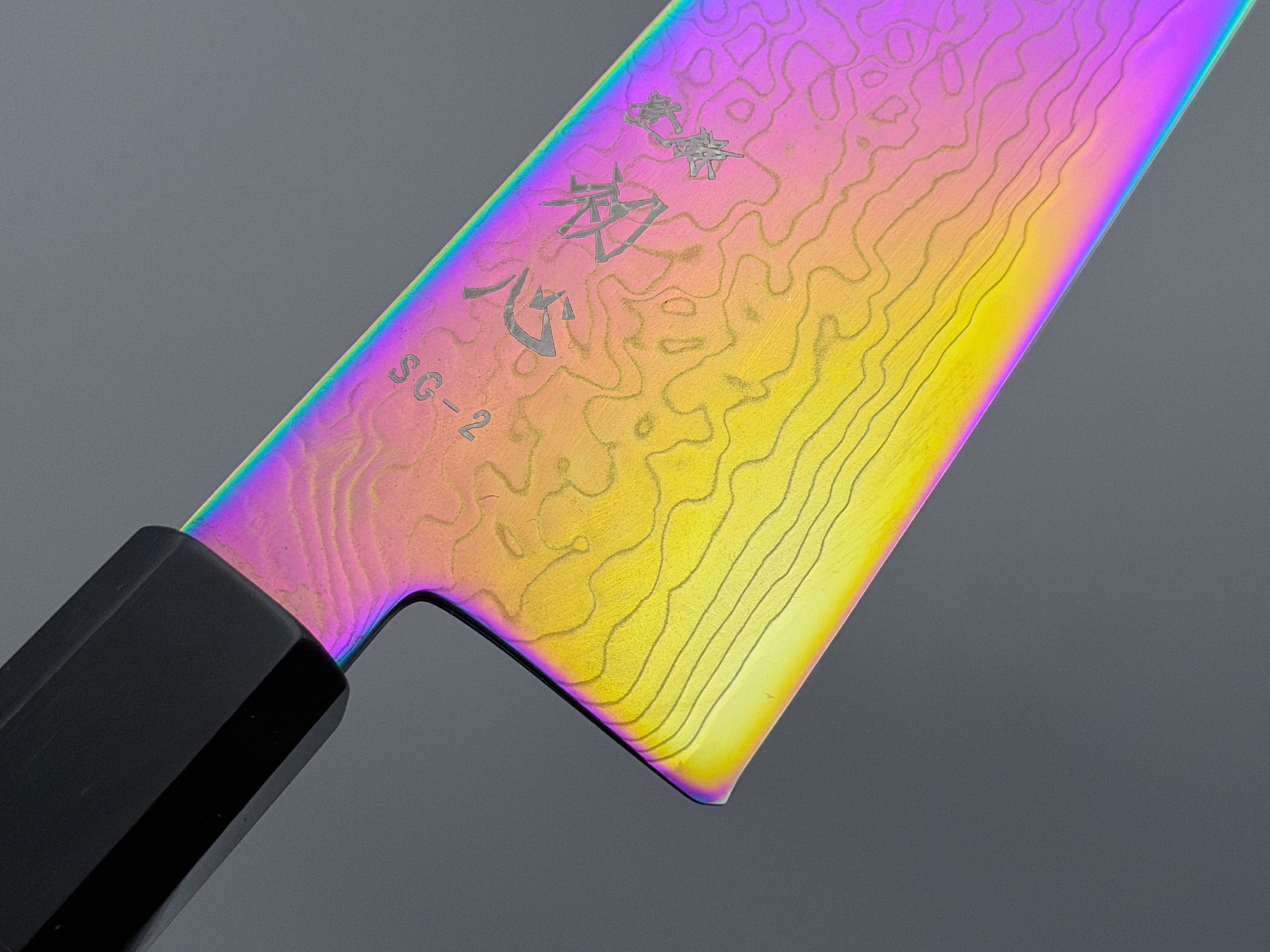 Hatsukokoro Ryuhyo SG2 Rainbow Damascus Santoku