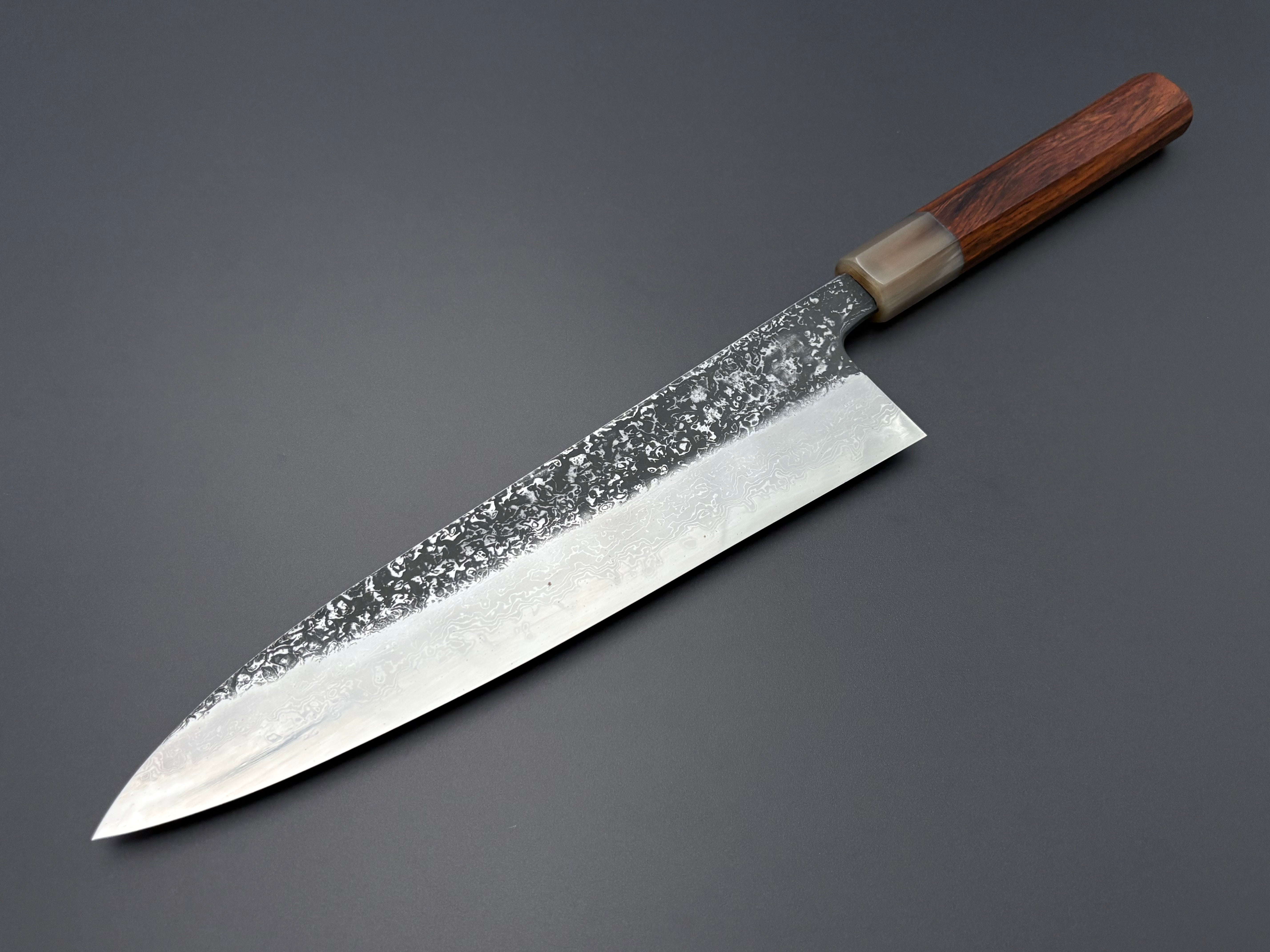 Masuda Yoshihide Blue #1 Kurouchi Damascus Gyuto 240mm