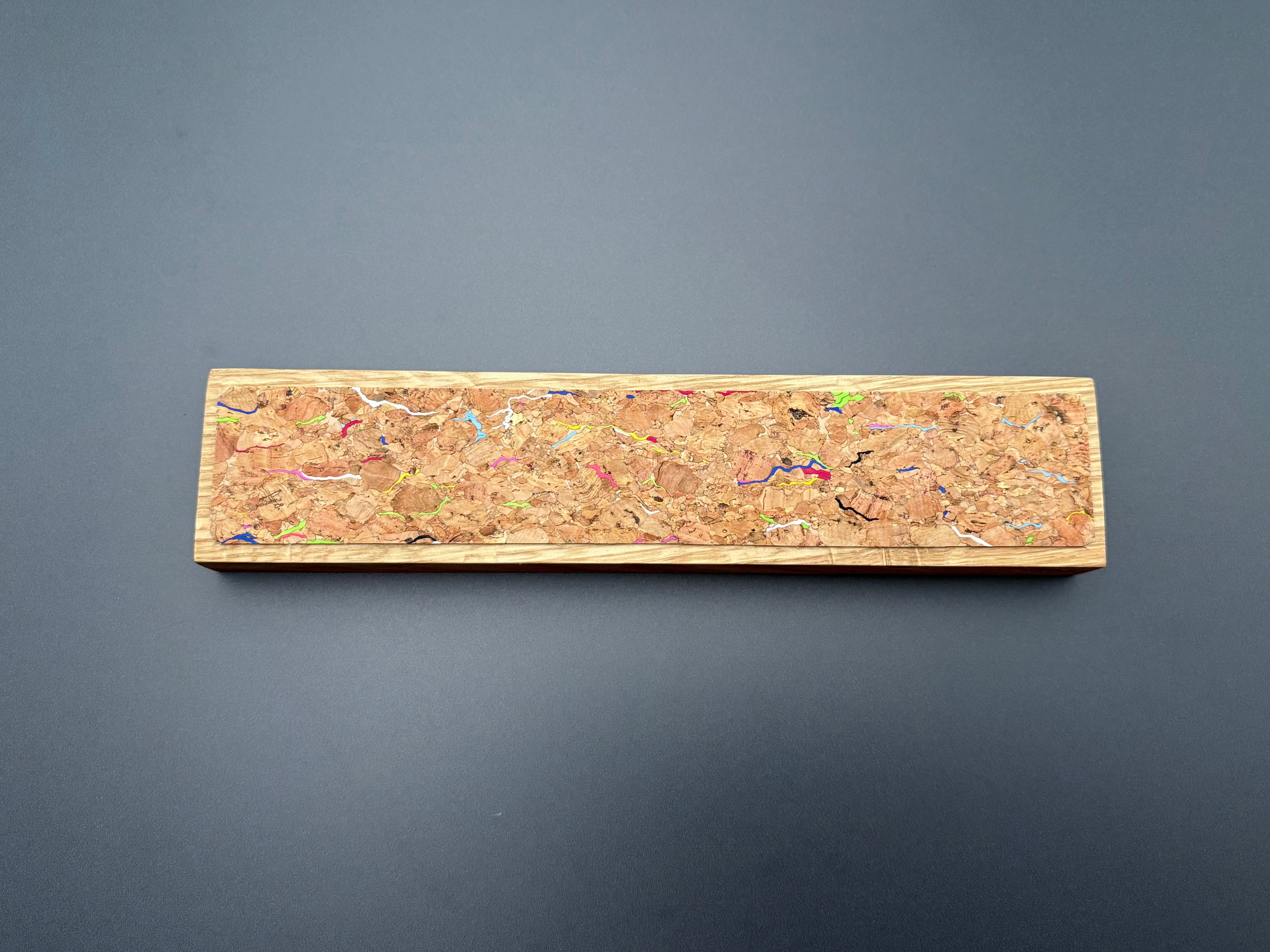 Handmade Oak & Rainbow Cork Magnetic Knife Rack