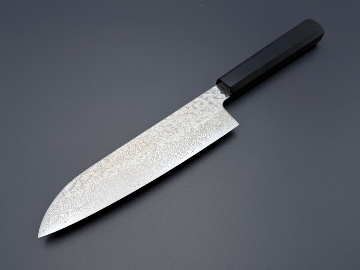 Hatsukokoro VG10 Damascus Tsuchime Santoku