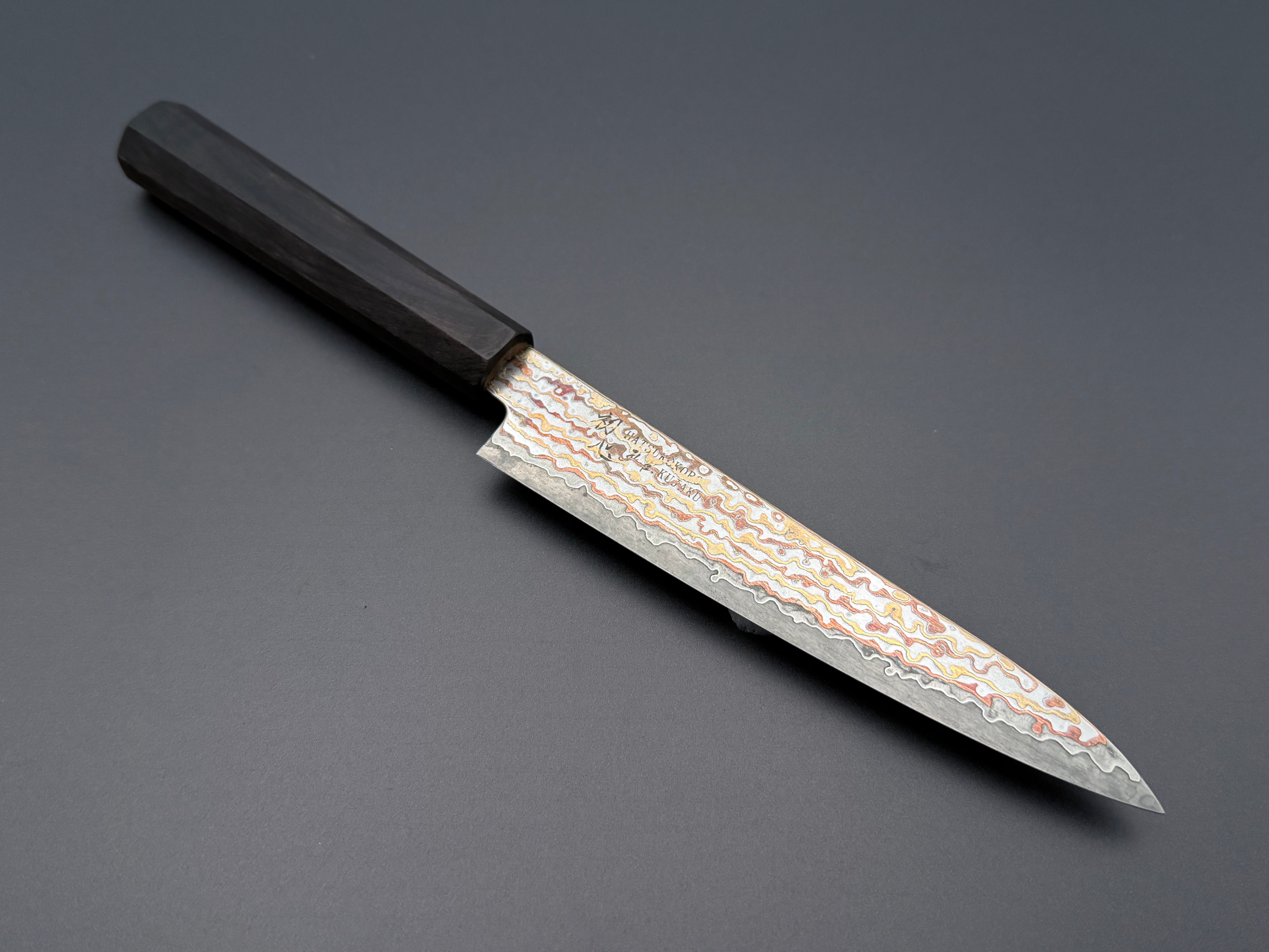SECOND - Hatsukokoro Kujaku V-Toku2 Rainbow Damascus Petty 150mm