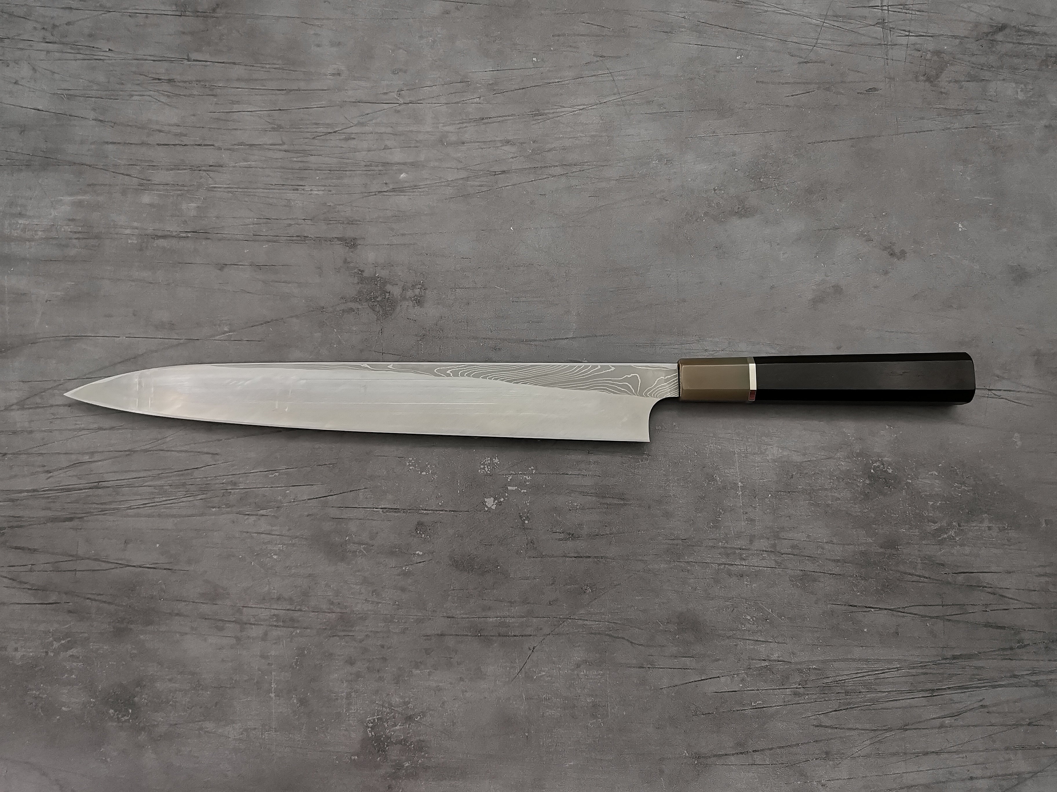 Nigara Hamono Blue #2 Twisted Damascus Yanagiba 300mm