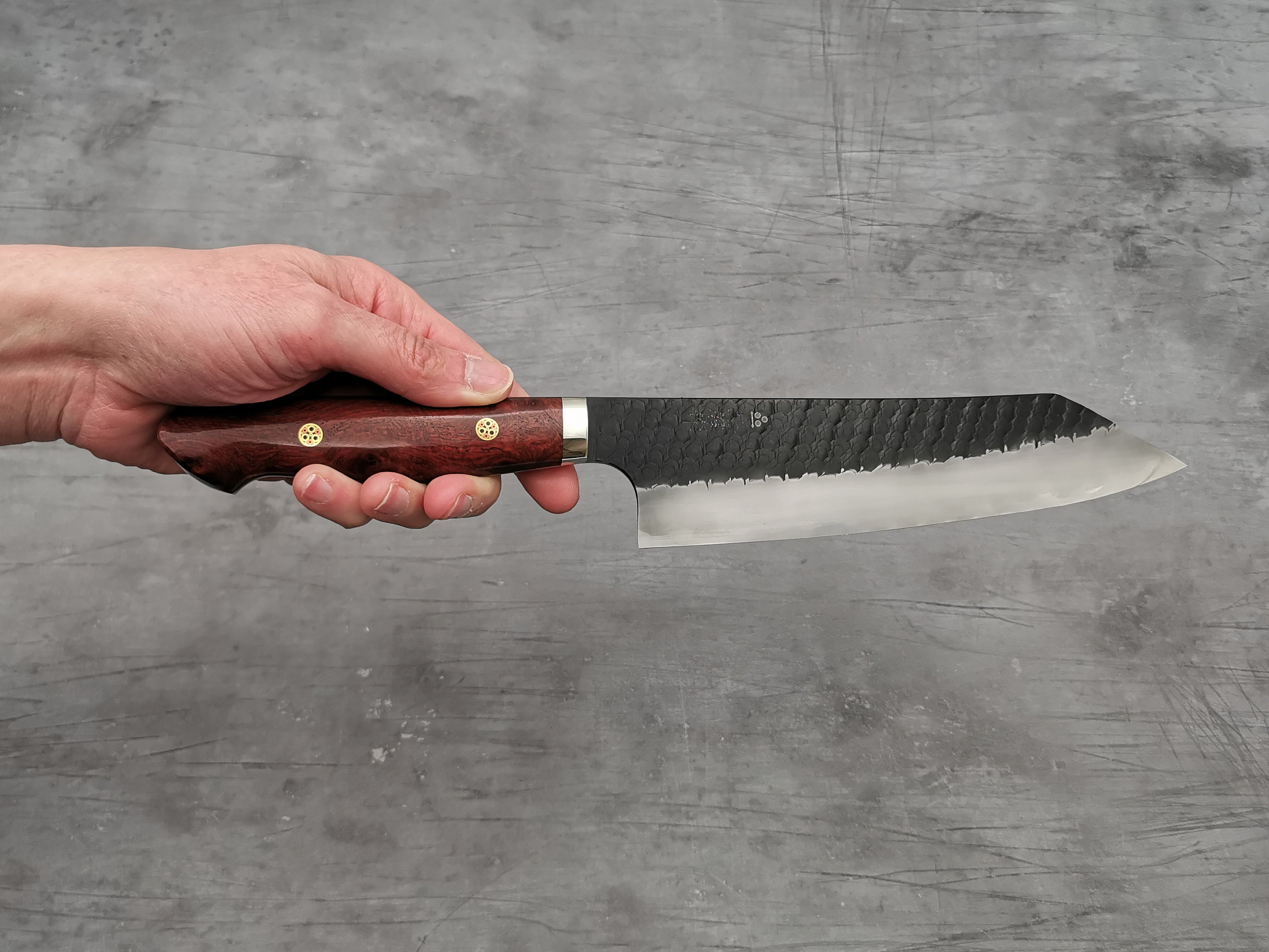 Nigara Hamono SG2 Tsuchime Kiritsuke Gyuto 210mm with Karin Wood Handle