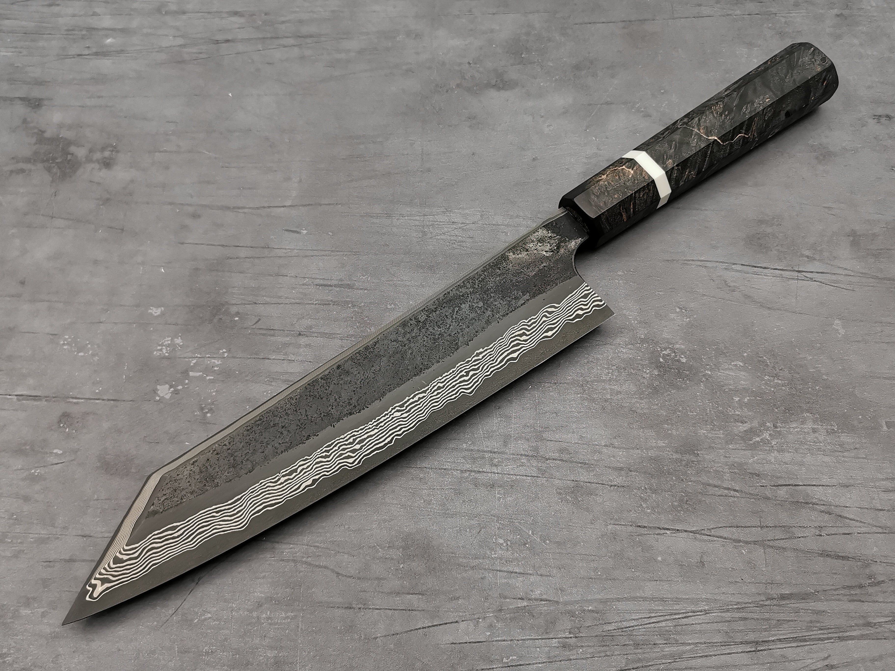 Nigara Hamono Silver 3 Damascus Kiritsuke Gyuto 240mm