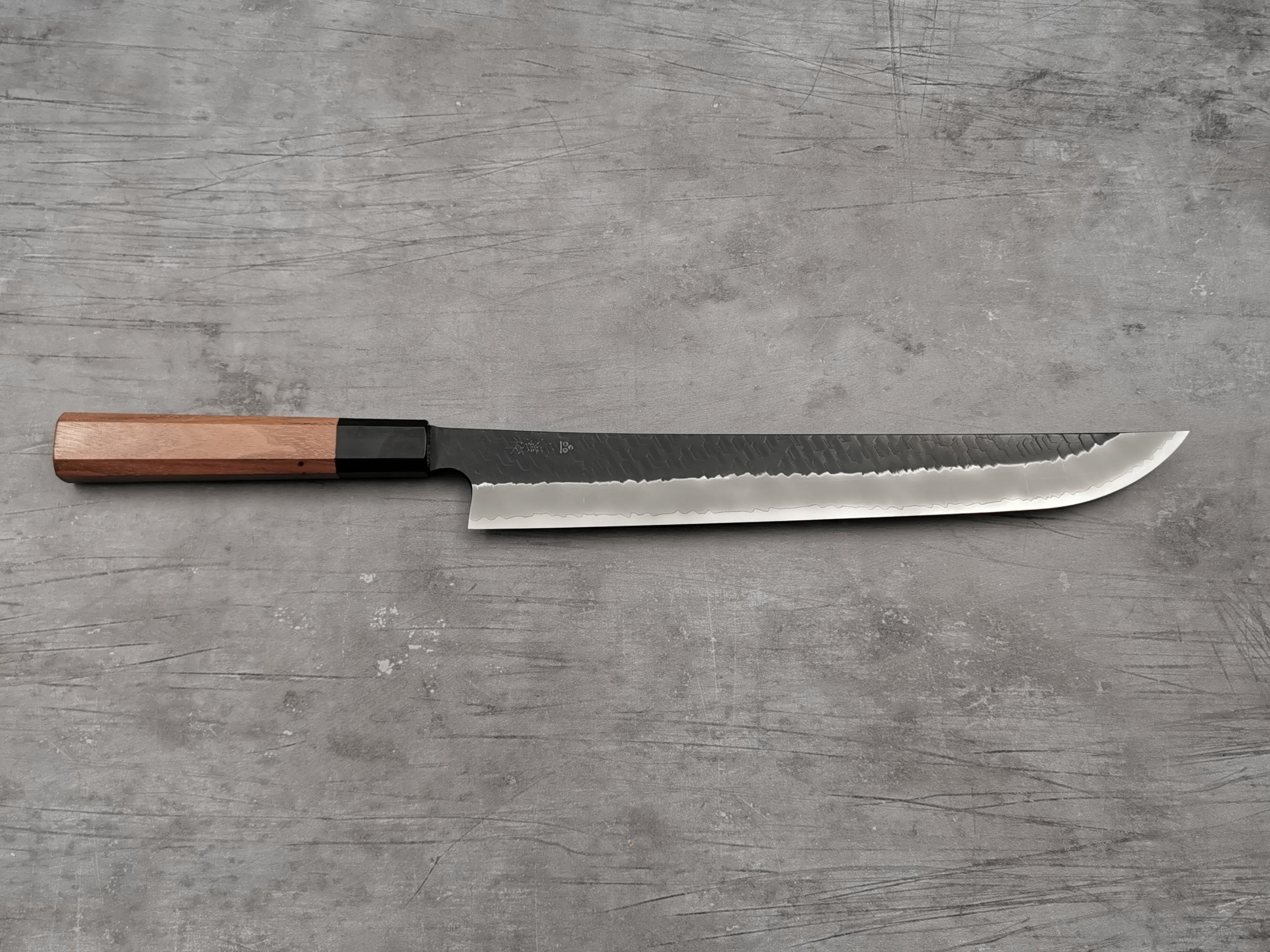 Nigara Hamono SG2 Kurouchi Tsuchime Sakimaru Sujihiki 300mm