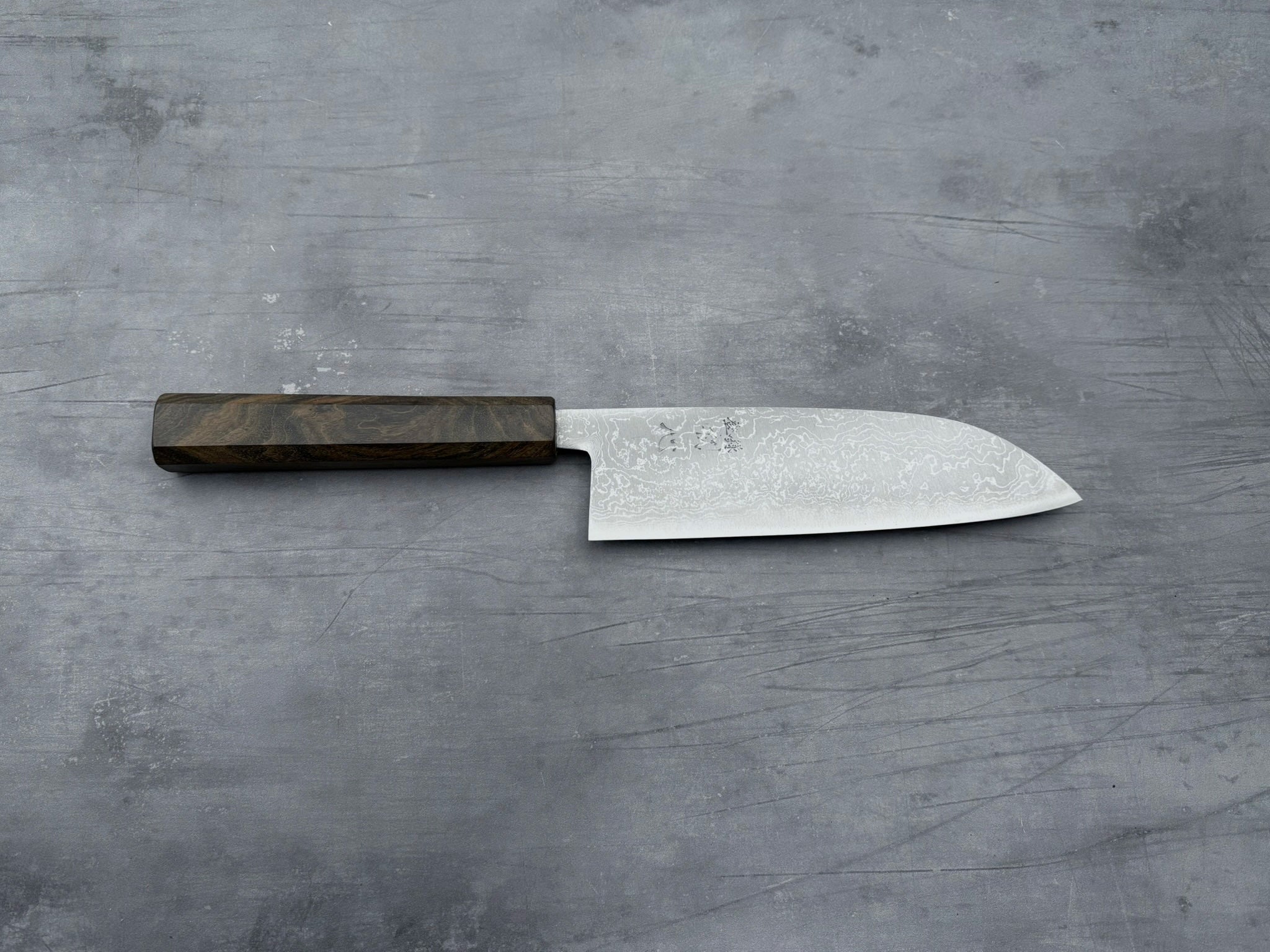 Hatsukokoro Blue #2 Damascus Santoku