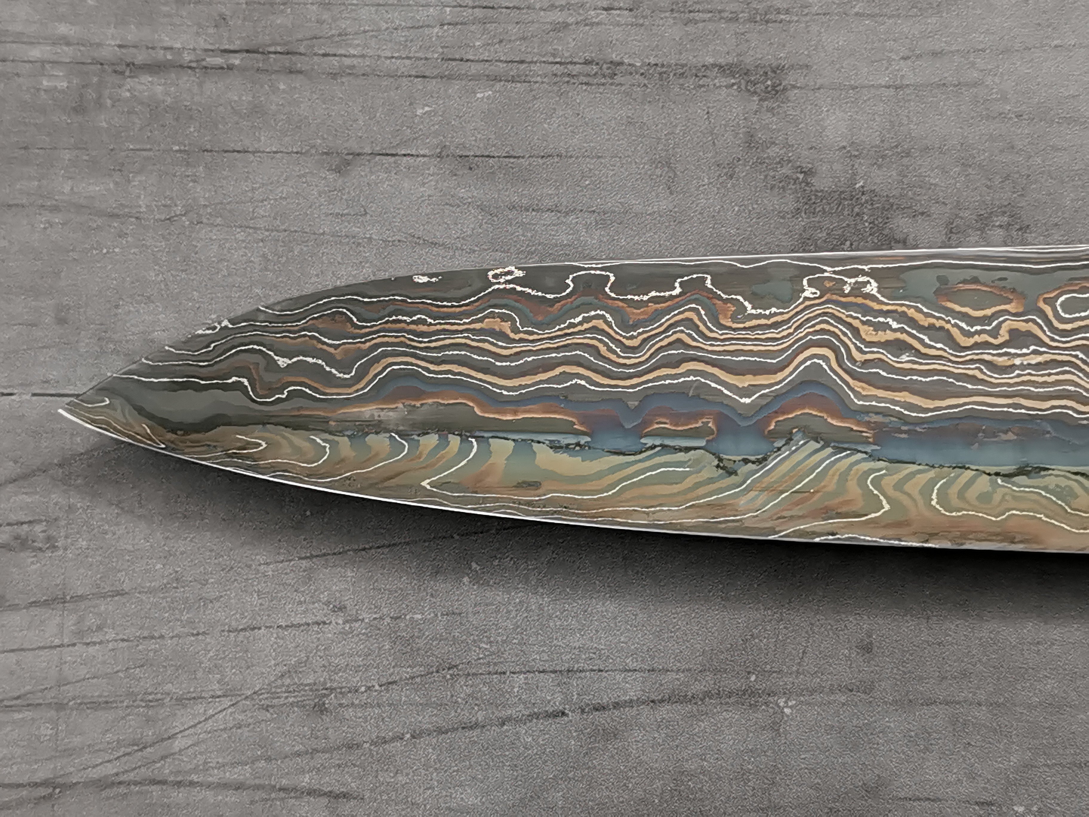 Nigara Hamono Kagetora Blue + White #2 Damascus Gyuto 270mm