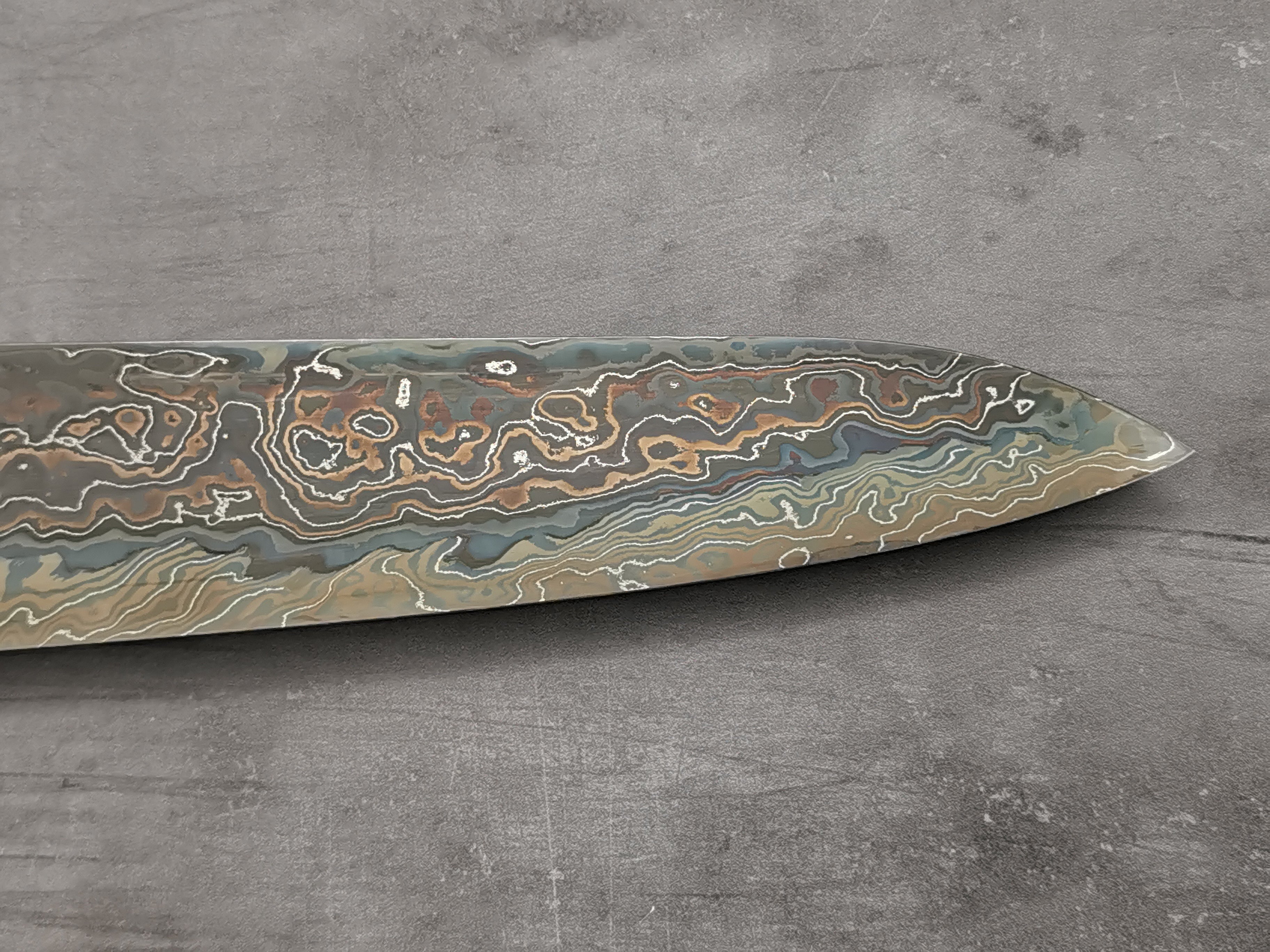 Nigara Hamono Kagetora Blue + White #2 Damascus Gyuto 270mm