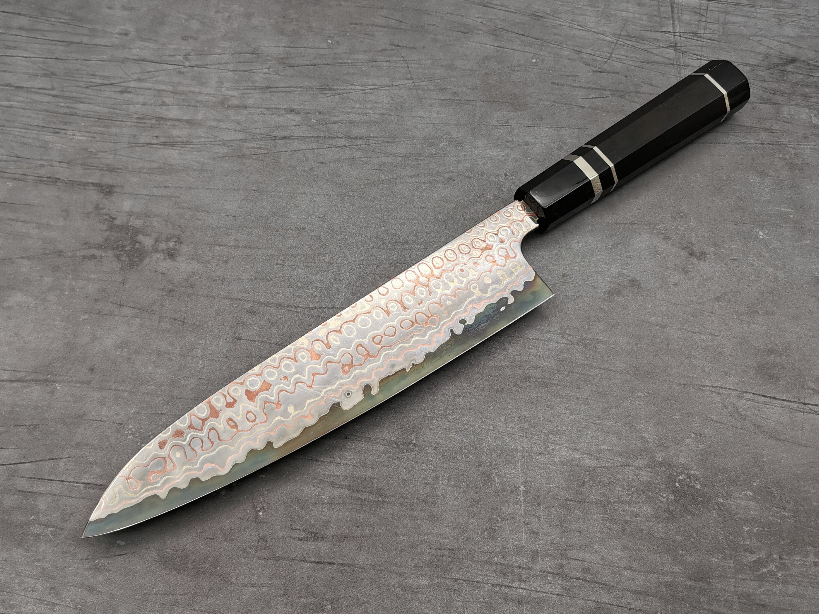 Nigara Hamono Rainbow Damascus Gyuto 240mm