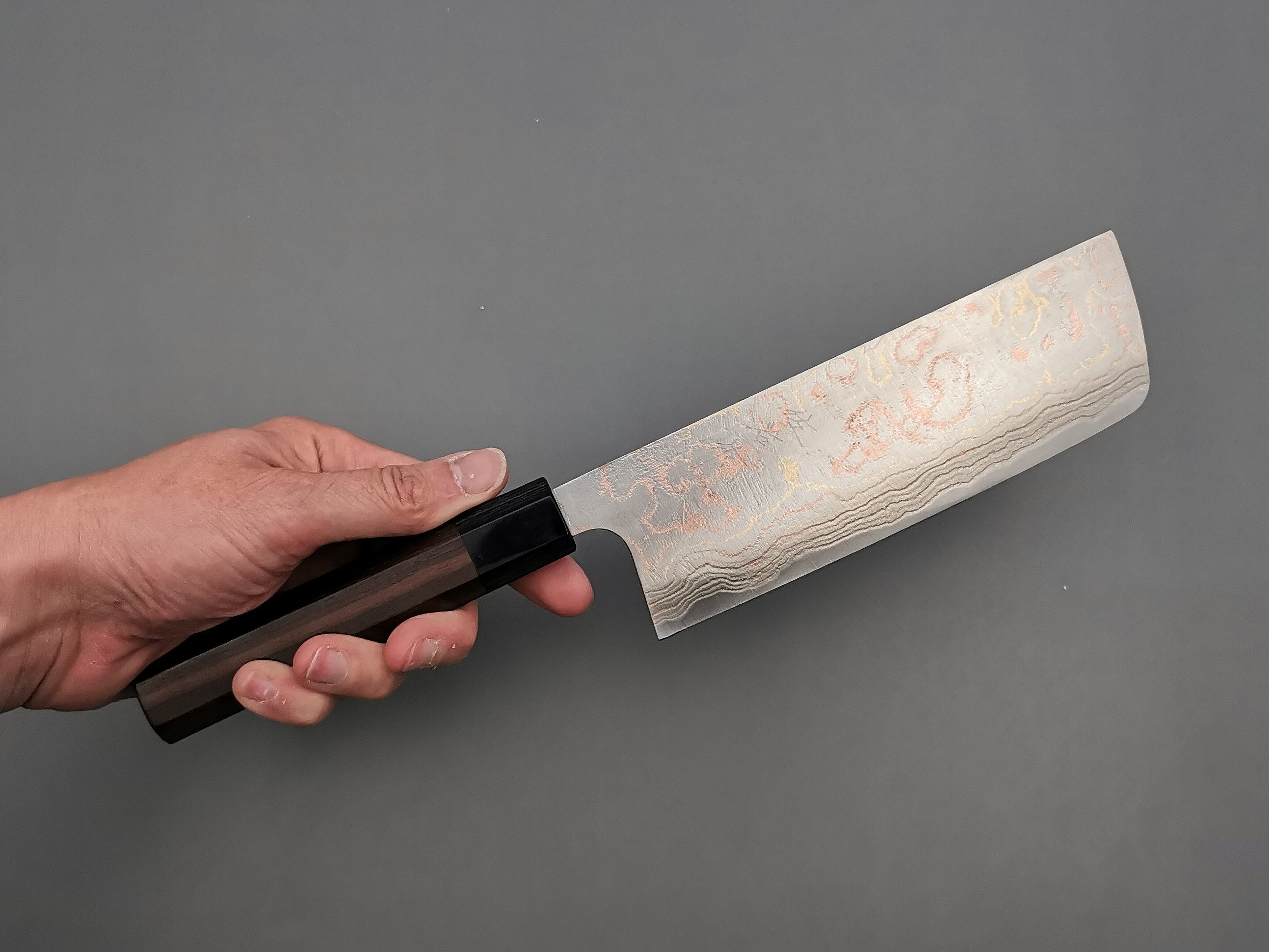 Takeshi Saji Rainbow Damascus Nakiri