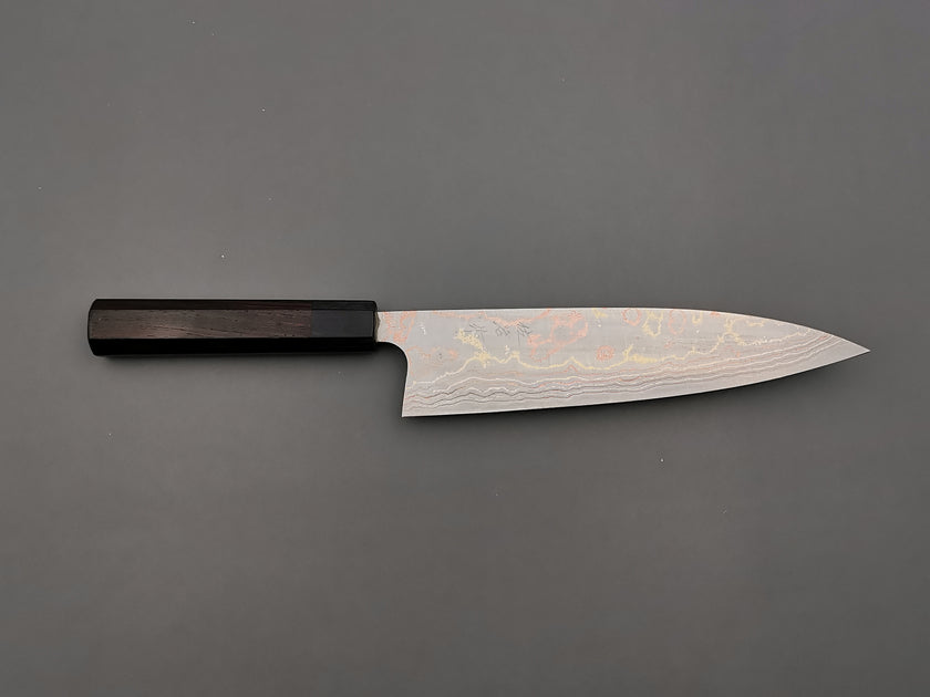 Takeshi Saji Rainbow Damascus Gyuto 210mm Cutting Edge Knives