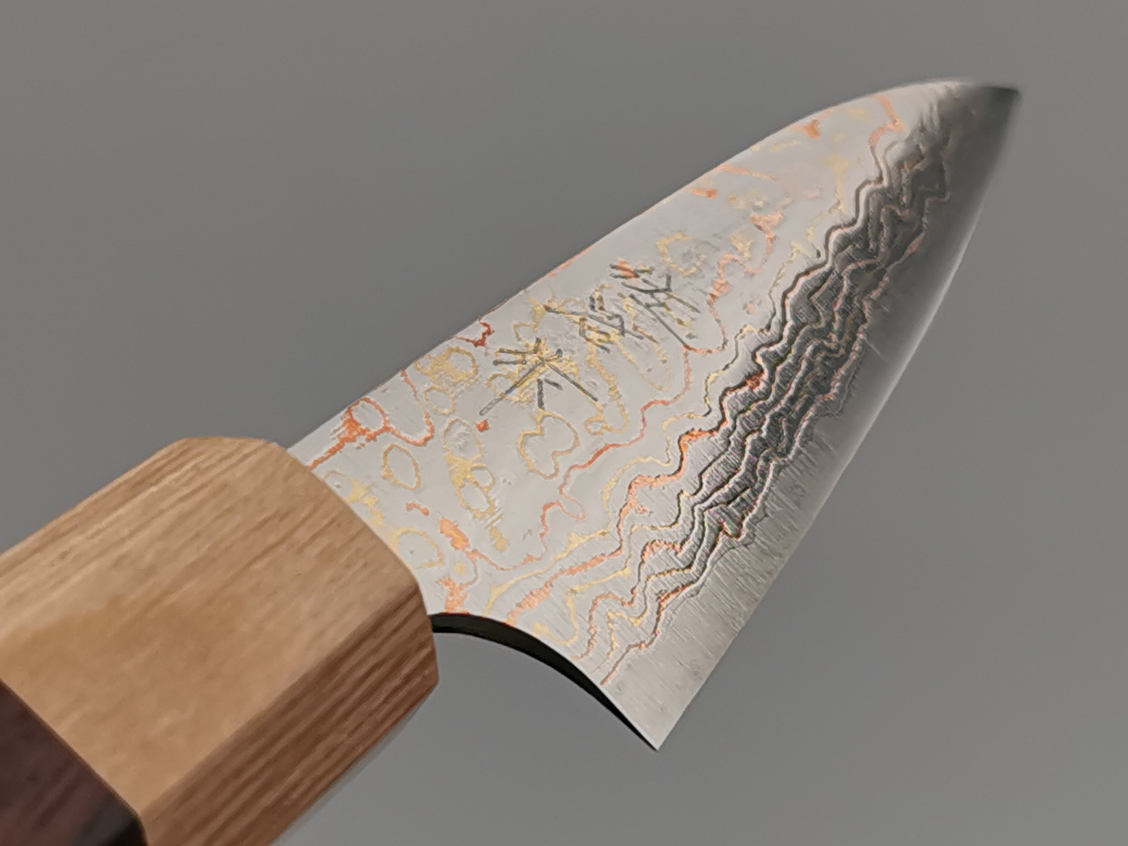 Takeshi Saji VG10 Rainbow Damascus Petty 90mm