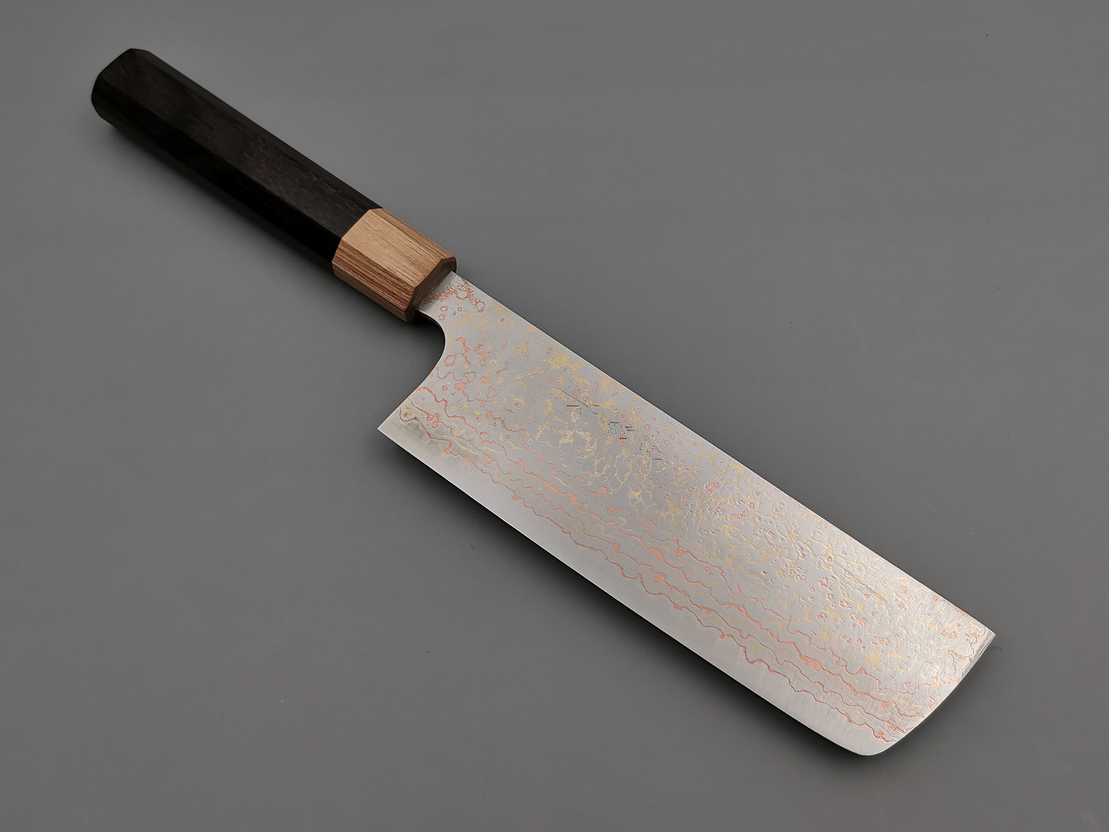 Takeshi Saji VG10 Rainbow Damascus Nakiri