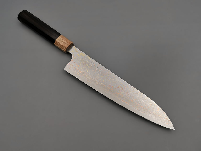 Takeshi Saji VG10 Rainbow Damascus Gyuto 210mm Cutting Edge Knives