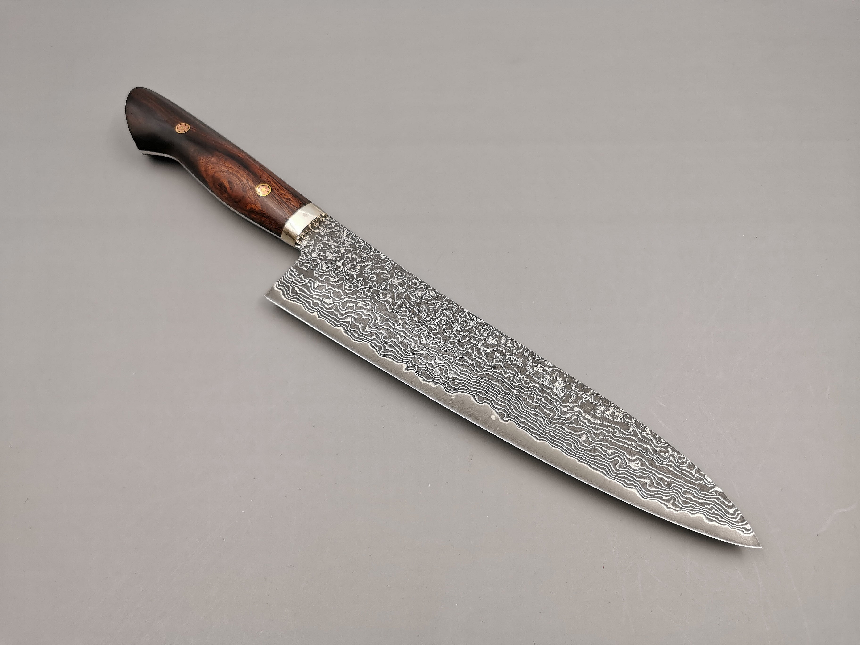 Shigeki Tanaka R2 Damascus Gyuto 240mm with Stabilised Maplewood Handle