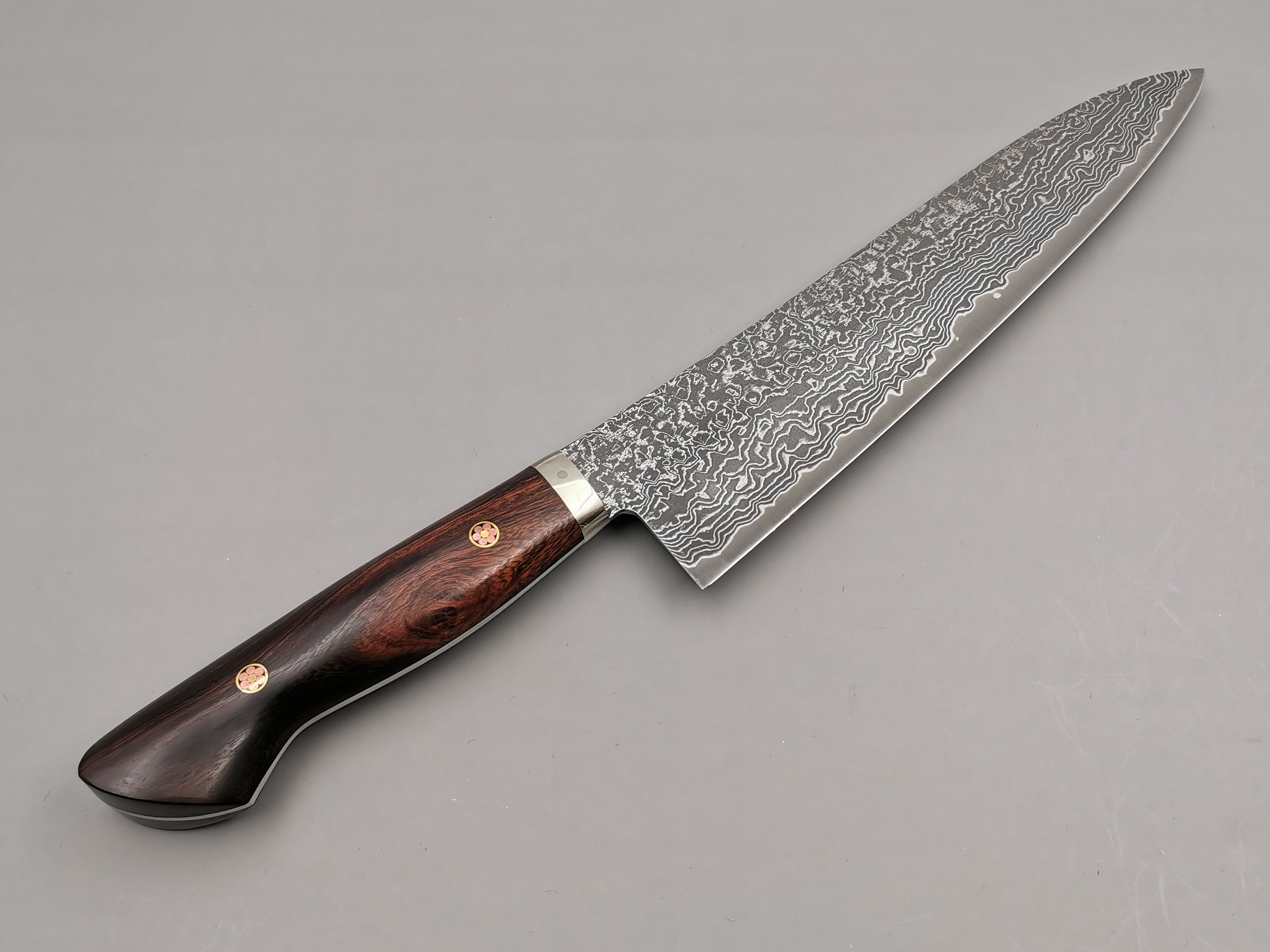 Shigeki Tanaka R2 Damascus Gyuto 240mm with Stabilised Maplewood Handle