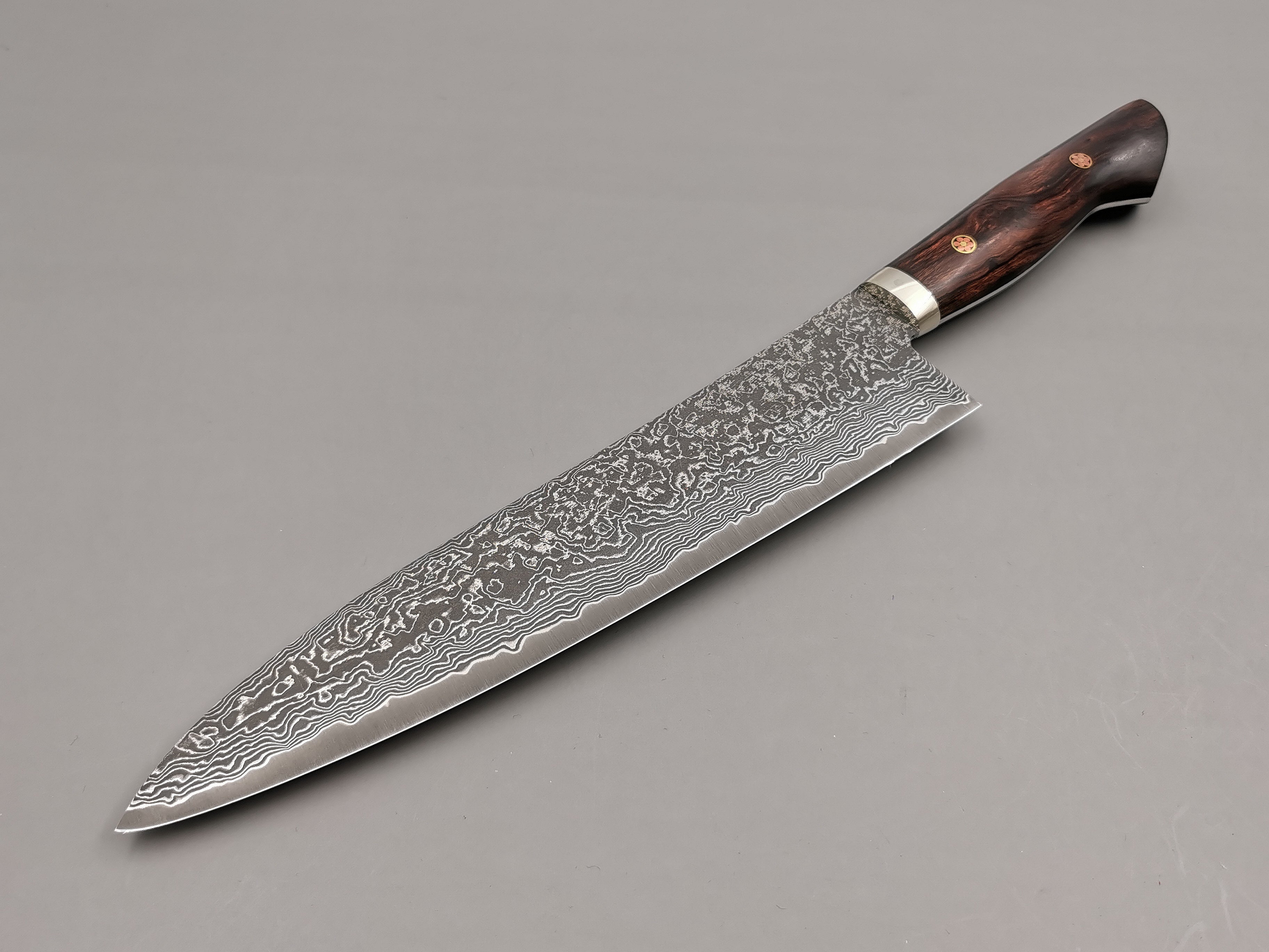Shigeki Tanaka R2 Damascus Gyuto 240mm with Stabilised Maplewood Handle