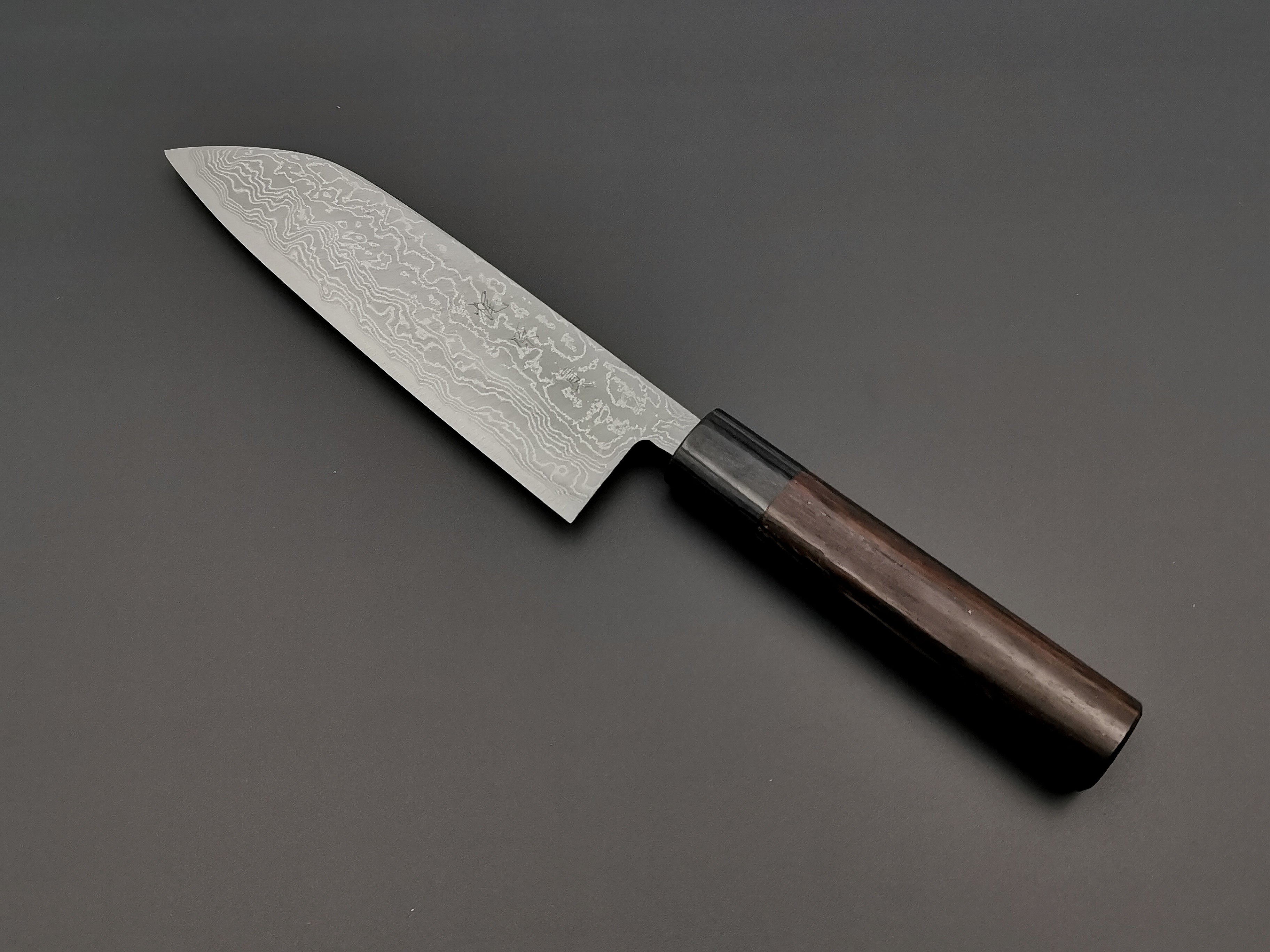 Tsutomu Kajiwara Blue #2 Damascus Santoku