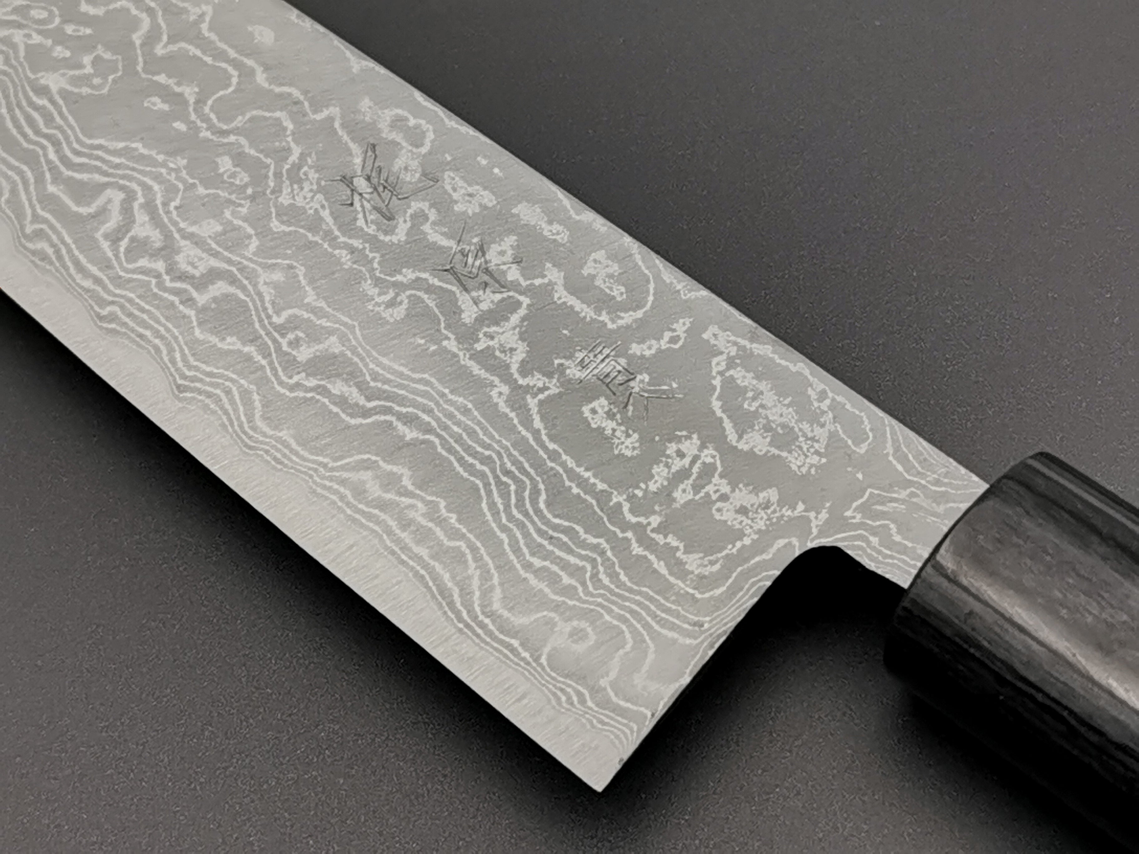 Tsutomu Kajiwara Blue #2 Damascus Santoku