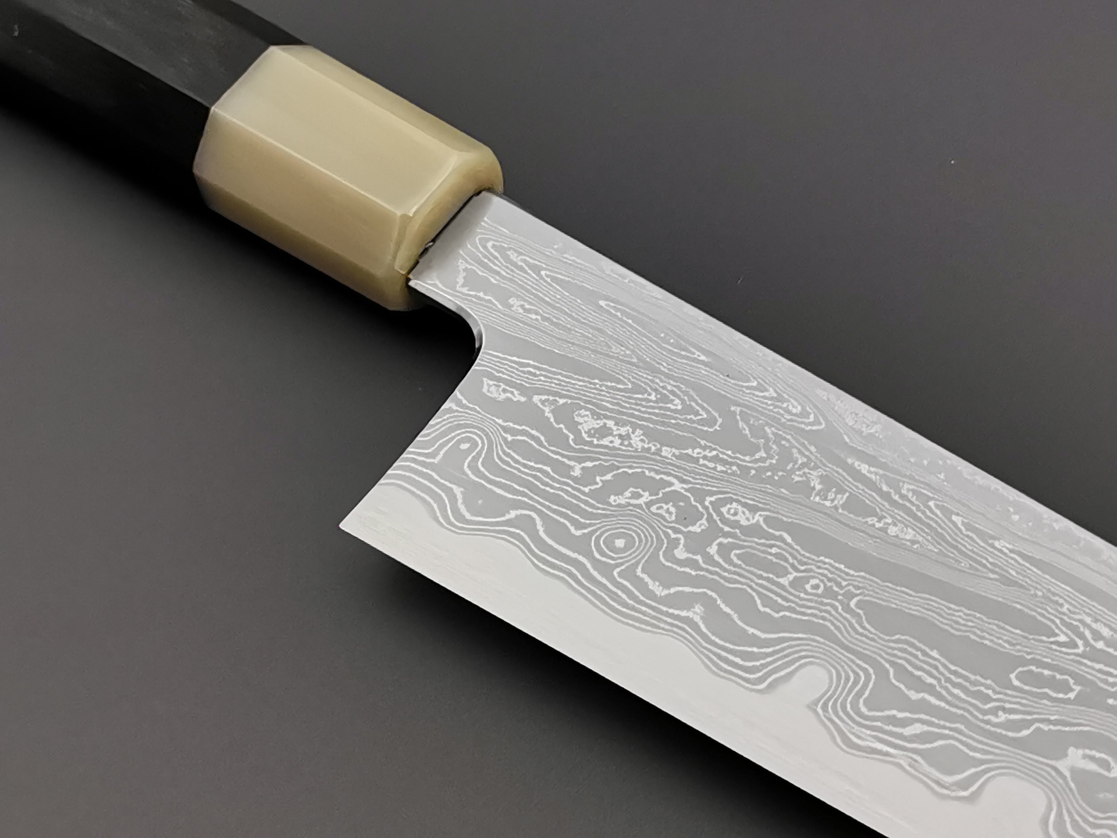 Satoshi Nakagawa X Myojin Naohito Blue #1 Damascus Kiritsuke Gyuto 240mm