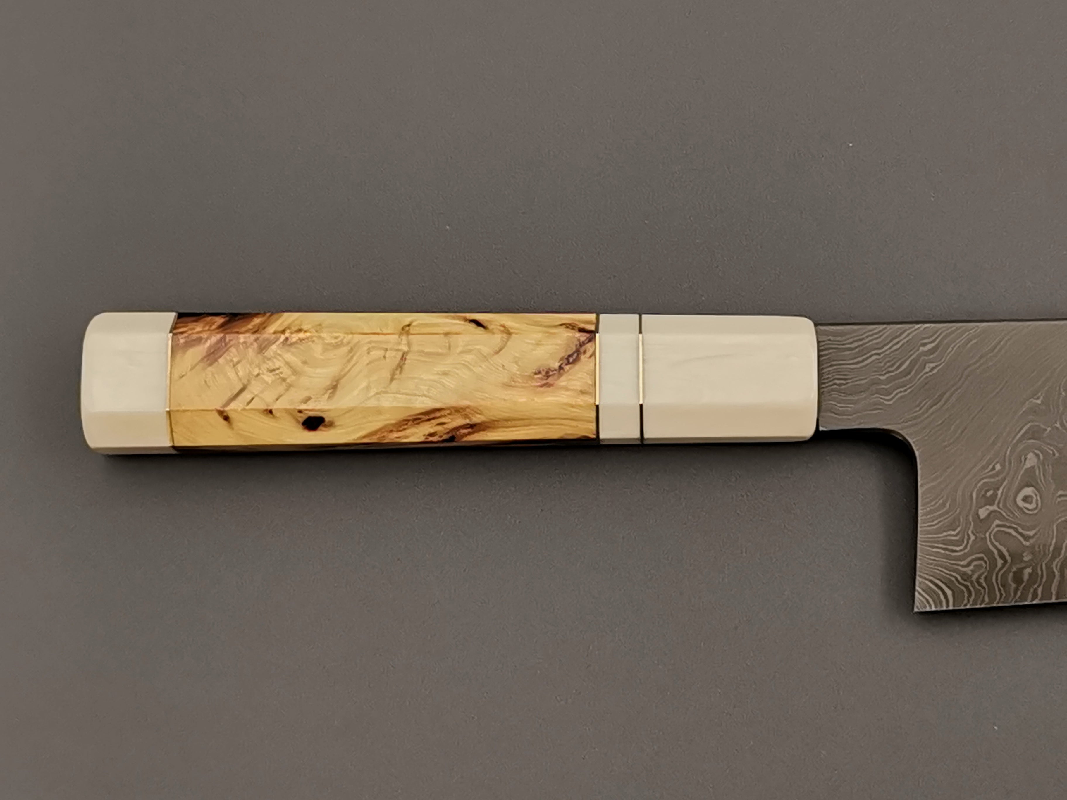 Shoichi Hashimoto Blue #2 + White #2 Coreless Gyuto 240 with custom handle