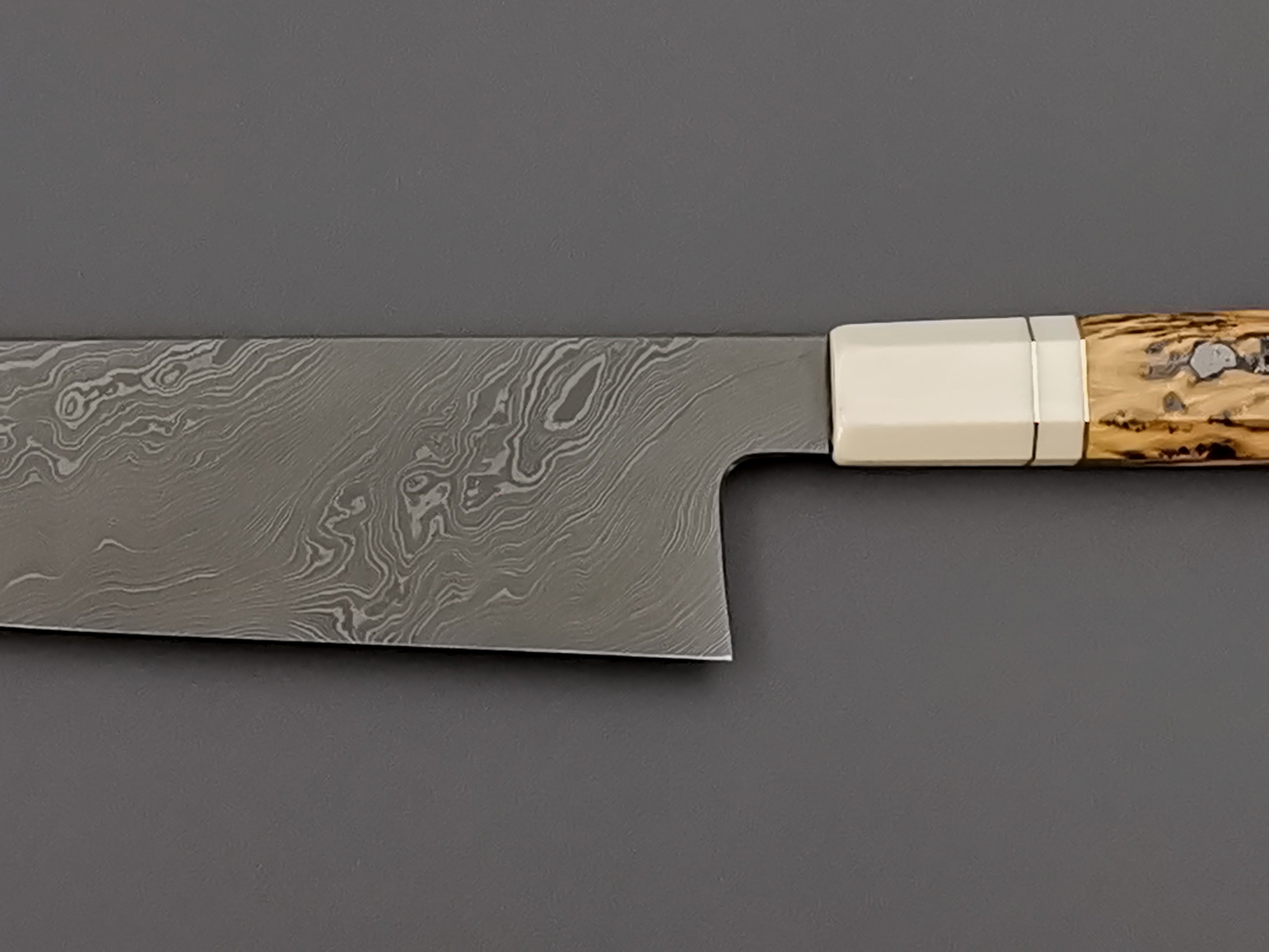 Shoichi Hashimoto Blue #2 + White #2 Coreless Gyuto 240 with custom handle