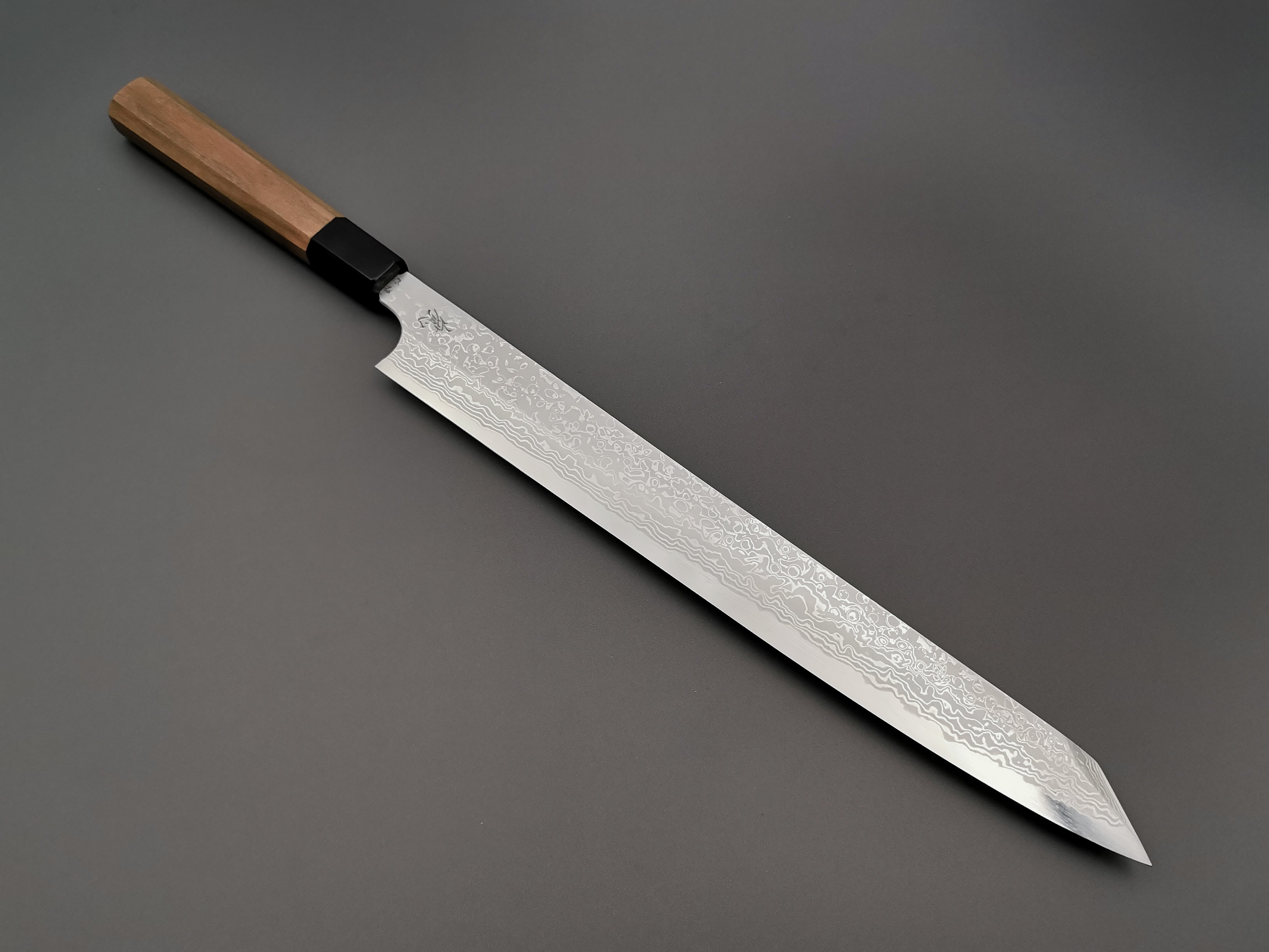 Yauji Yoshihiro Blue #2 Damascus Kiritsuke Yanagiba 330mm