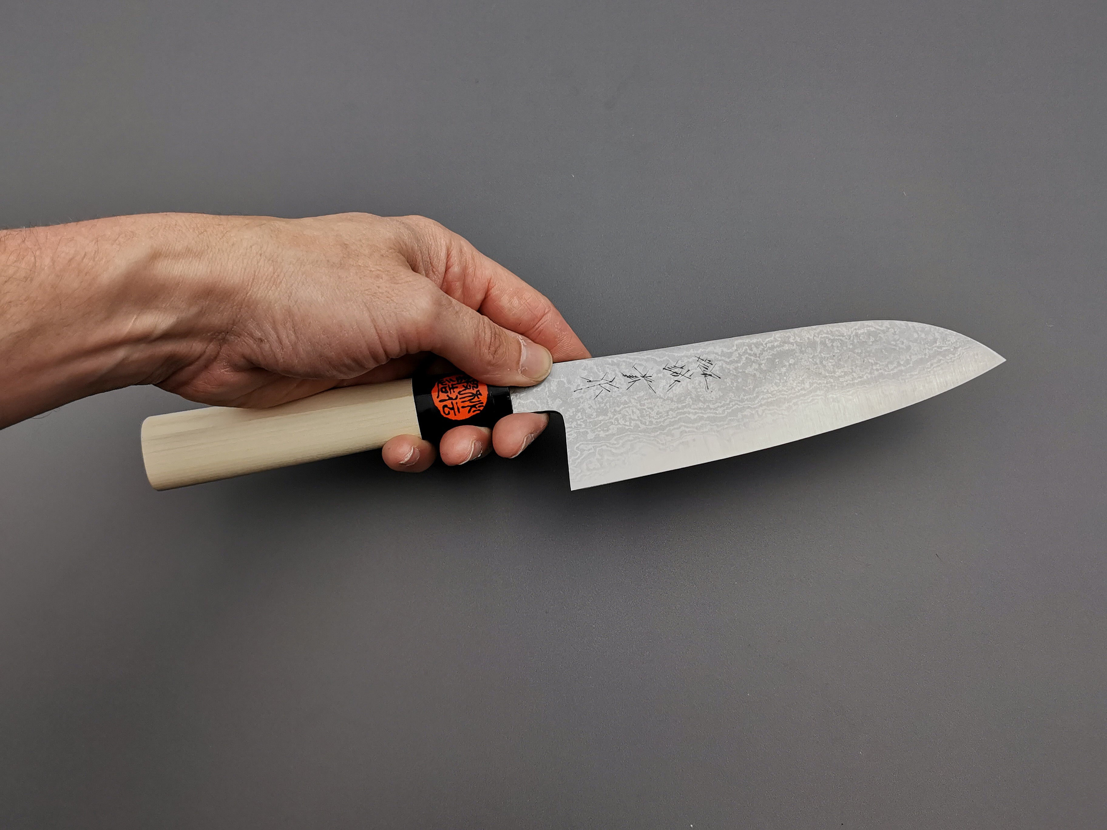 Shigeki Tanaka Blue #2 Damascus Santoku