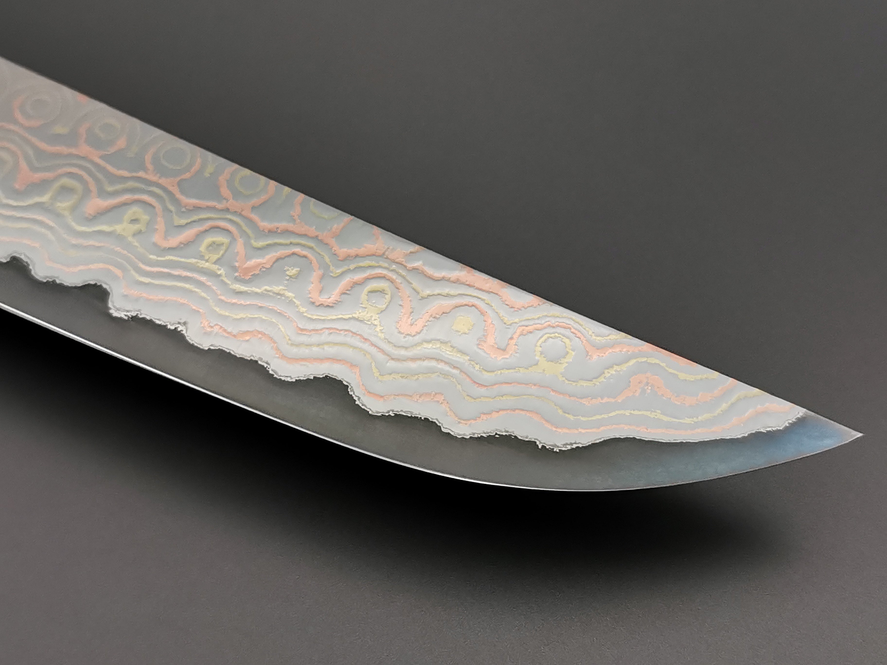 Nigara Hamono Rainbow Damascus Sakimaru Sujihiki 270mm