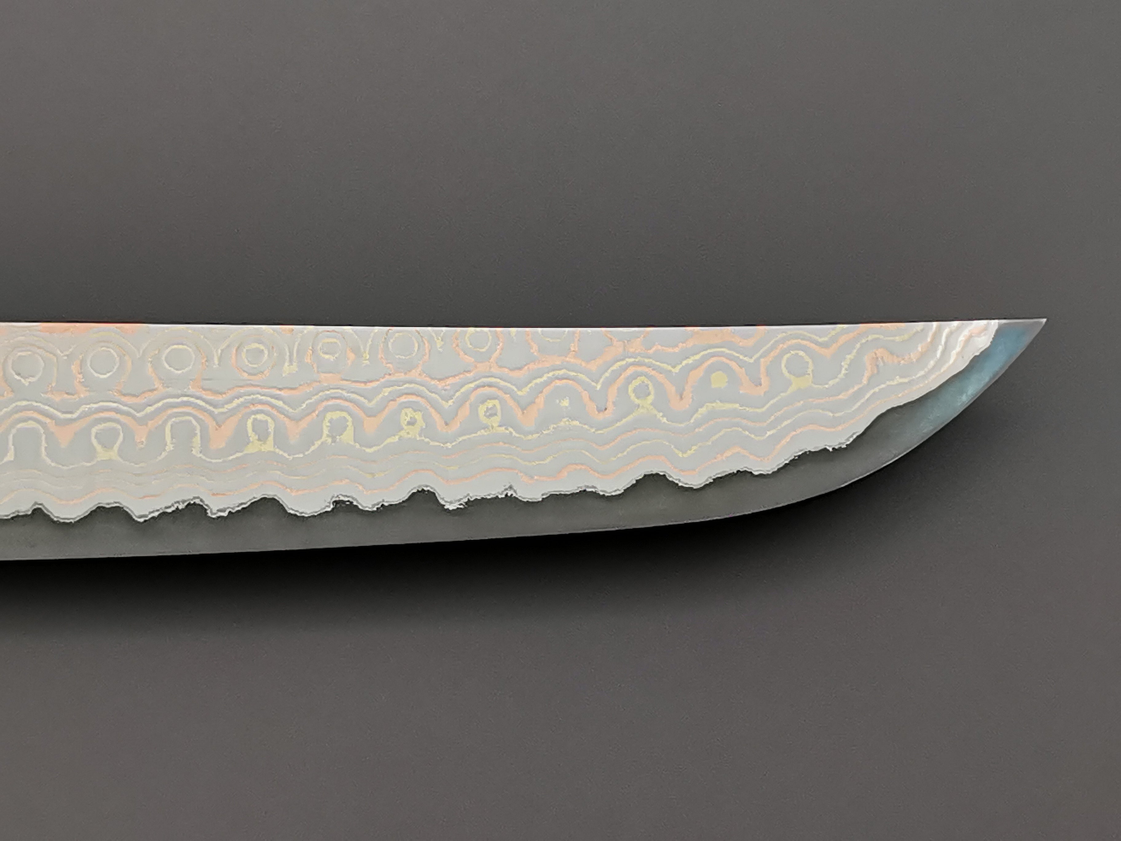 Nigara Hamono Rainbow Damascus Sakimaru Sujihiki 270mm
