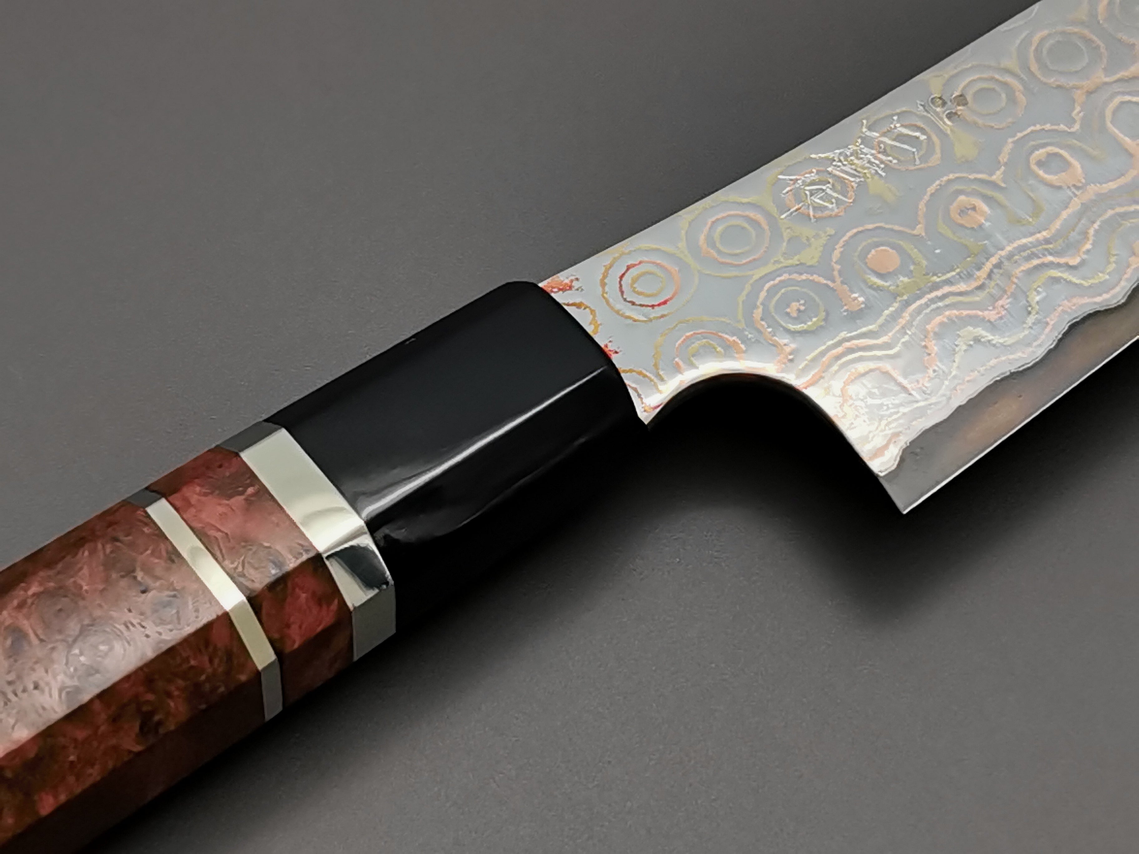 Nigara Hamono Rainbow Damascus Sakimaru Sujihiki 270mm