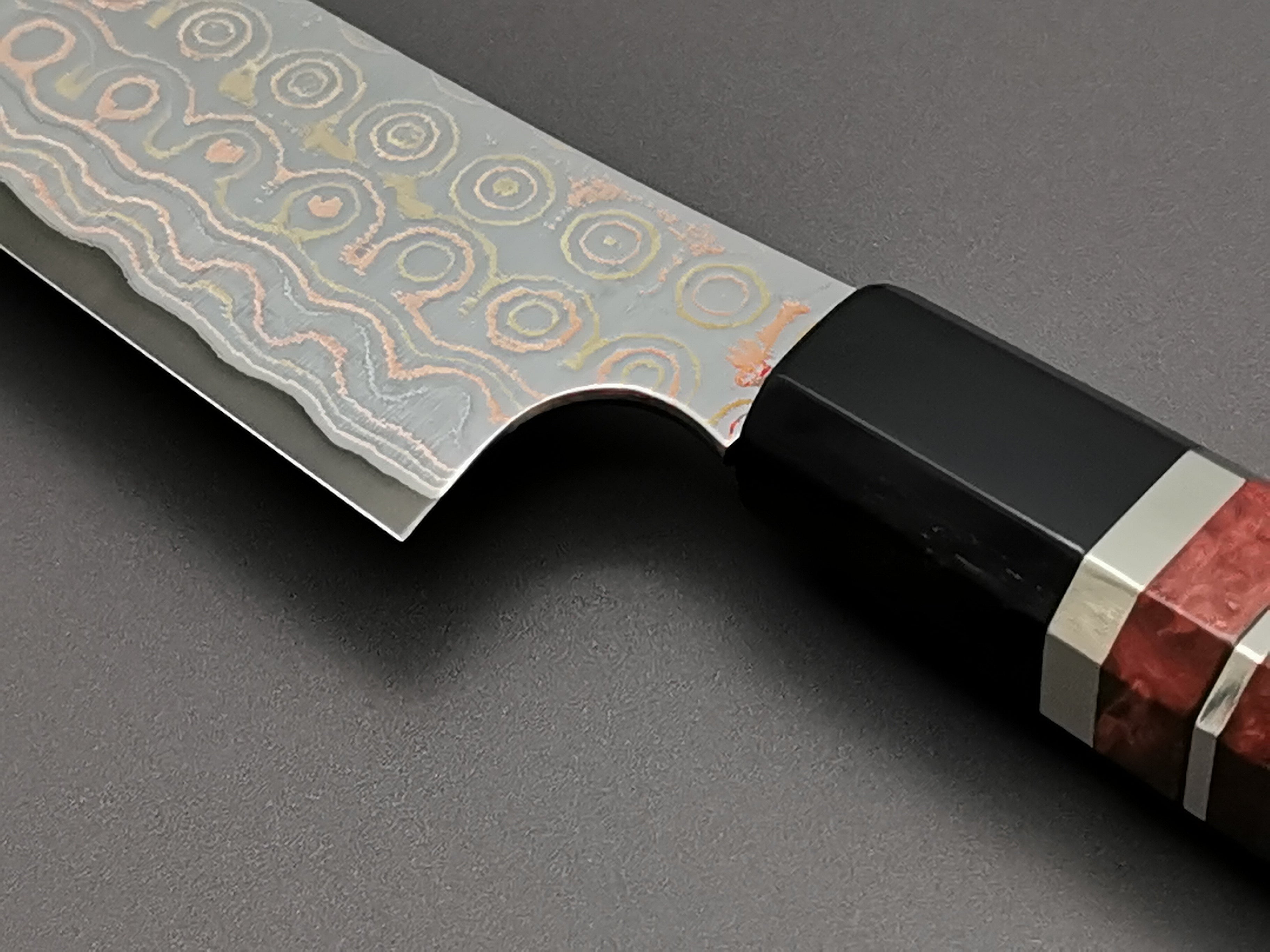 Nigara Hamono Rainbow Damascus Sakimaru Sujihiki 270mm