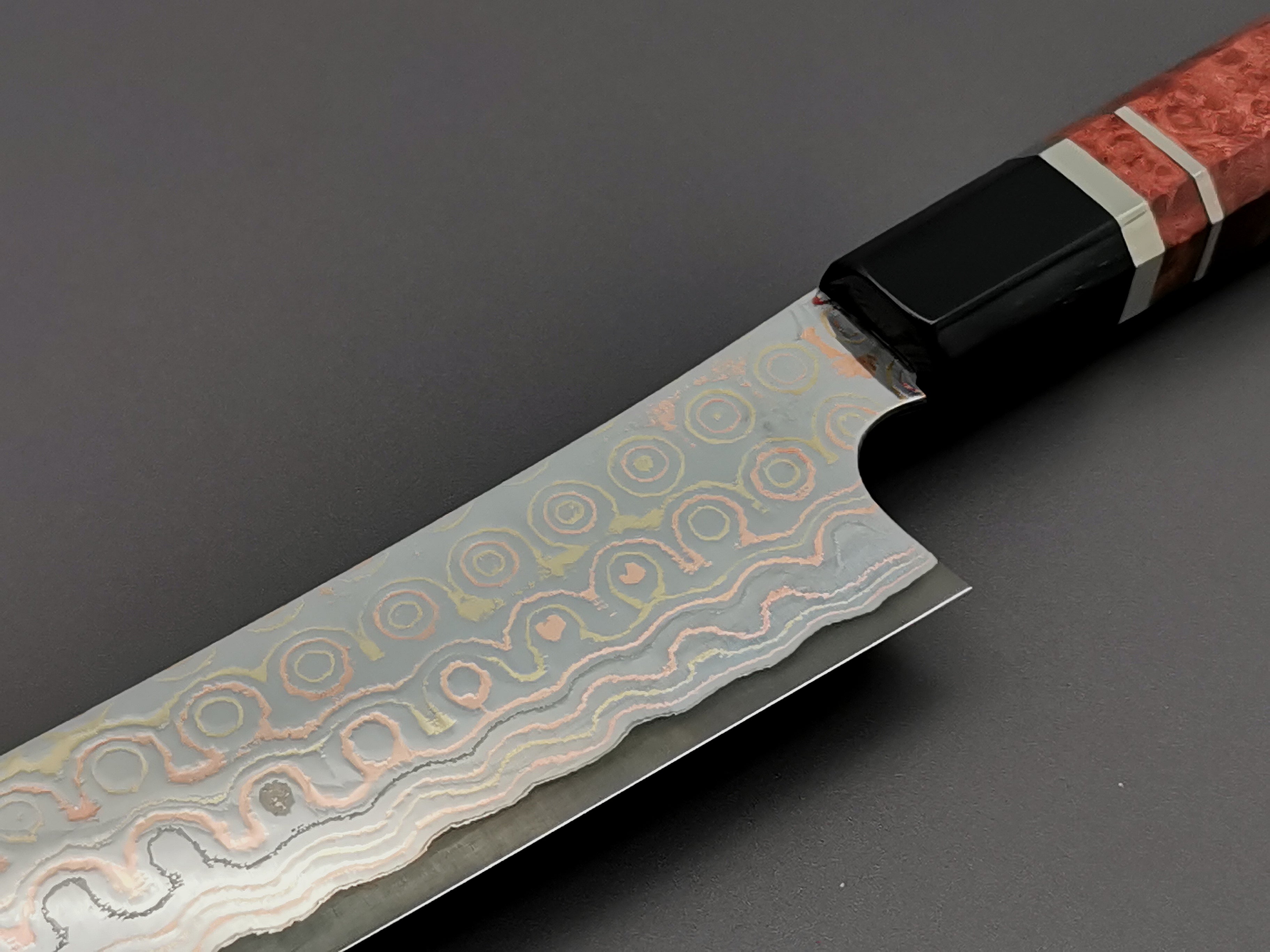 Nigara Hamono Rainbow Damascus Sakimaru Sujihiki 270mm