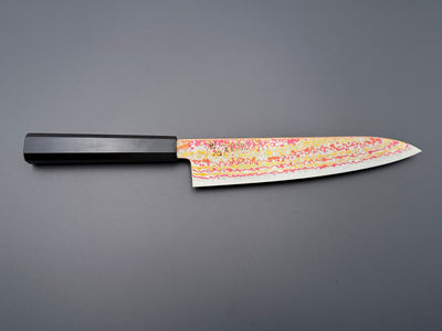 Hatsukokoro Kujaku V-Toku2 Rainbow Damascus Gyuto 210mm