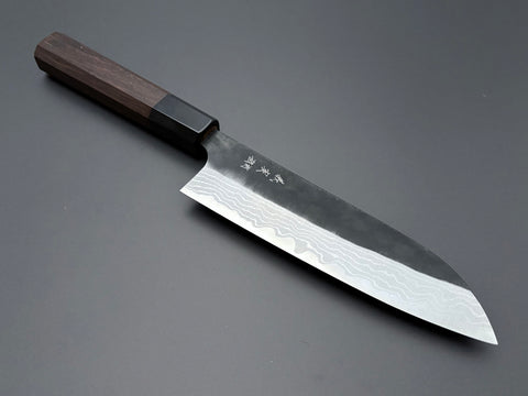 Yoshimi Kato White #2 Damascus Kurouchi Santoku