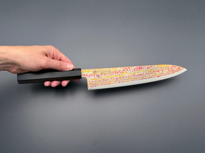 Hatsukokoro Kujaku V-Toku2 Rainbow Damascus Gyuto 240mm