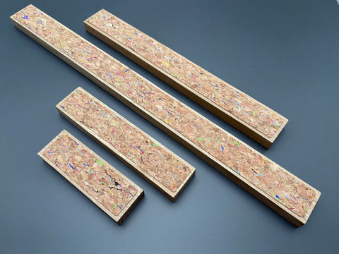 Handmade Oak & Rainbow Cork Magnetic Knife Rack